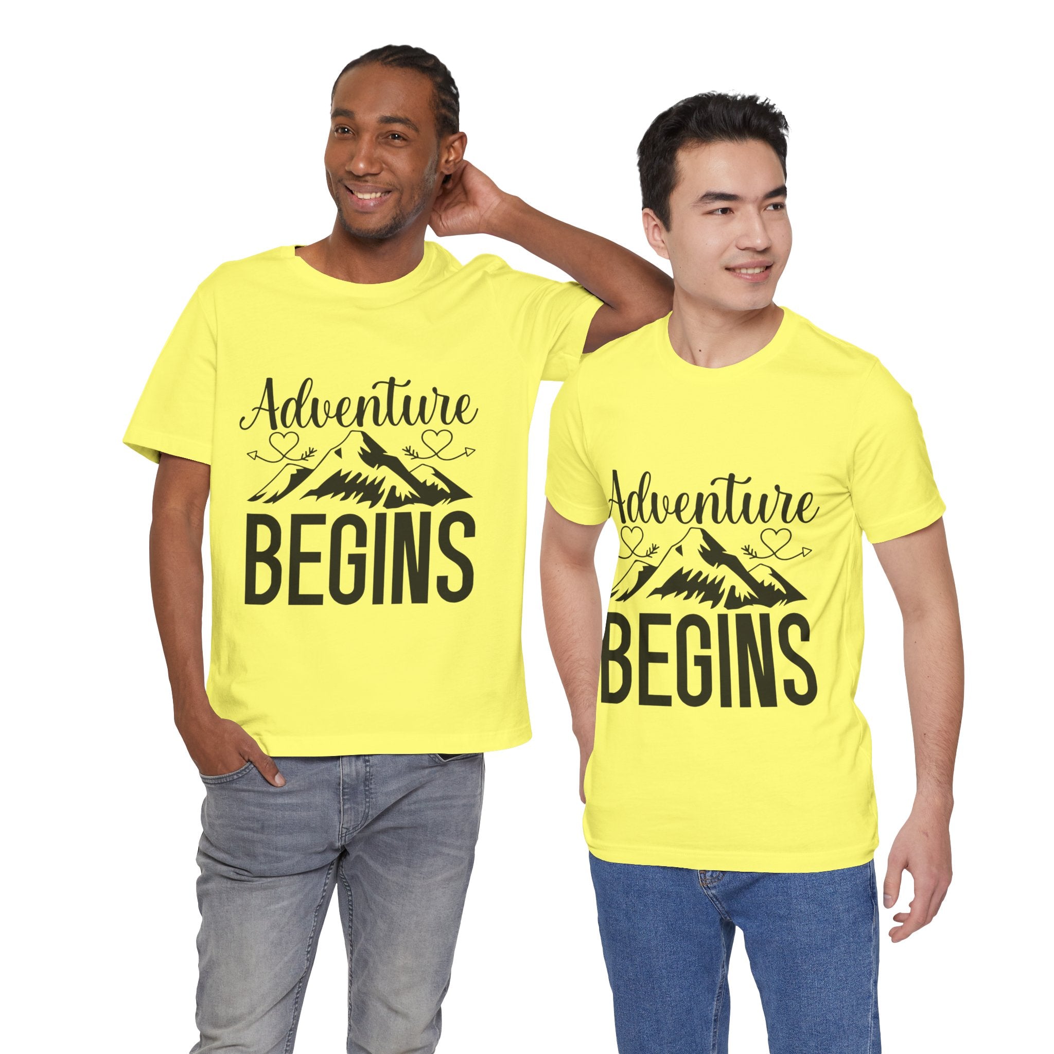 Adventure Begins Tee — Mountain Travel Graphic T-Shirt