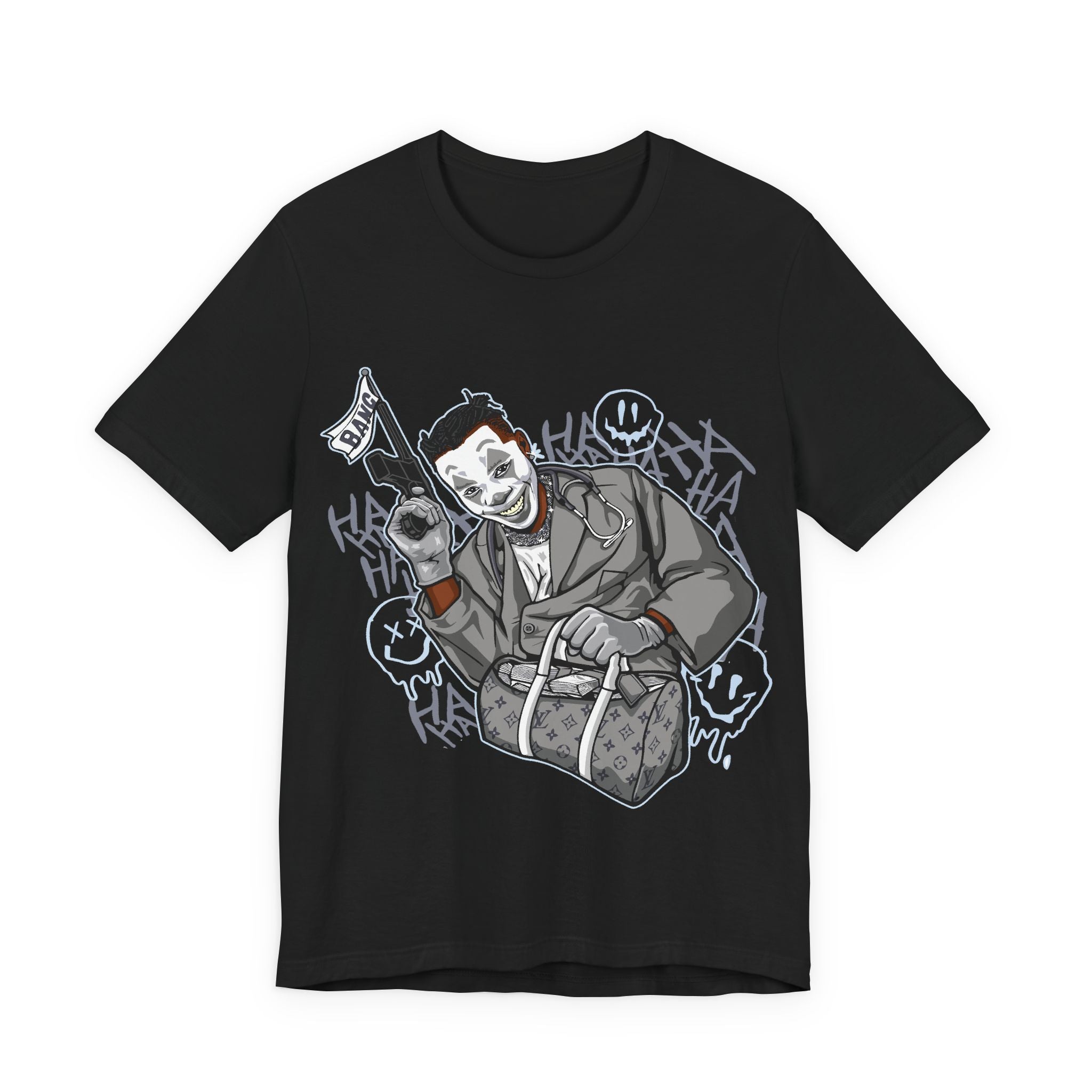 Joker Heist Tee — Grinning Criminal Graphic T-Shirt