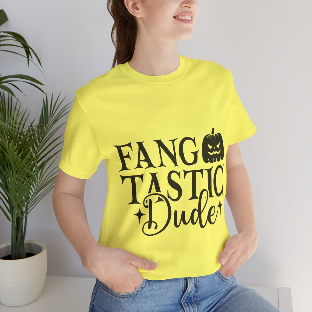 Fangtastic Dude Halloween Tee — Funny Pumpkin Vampire Graphic T-Shirt
