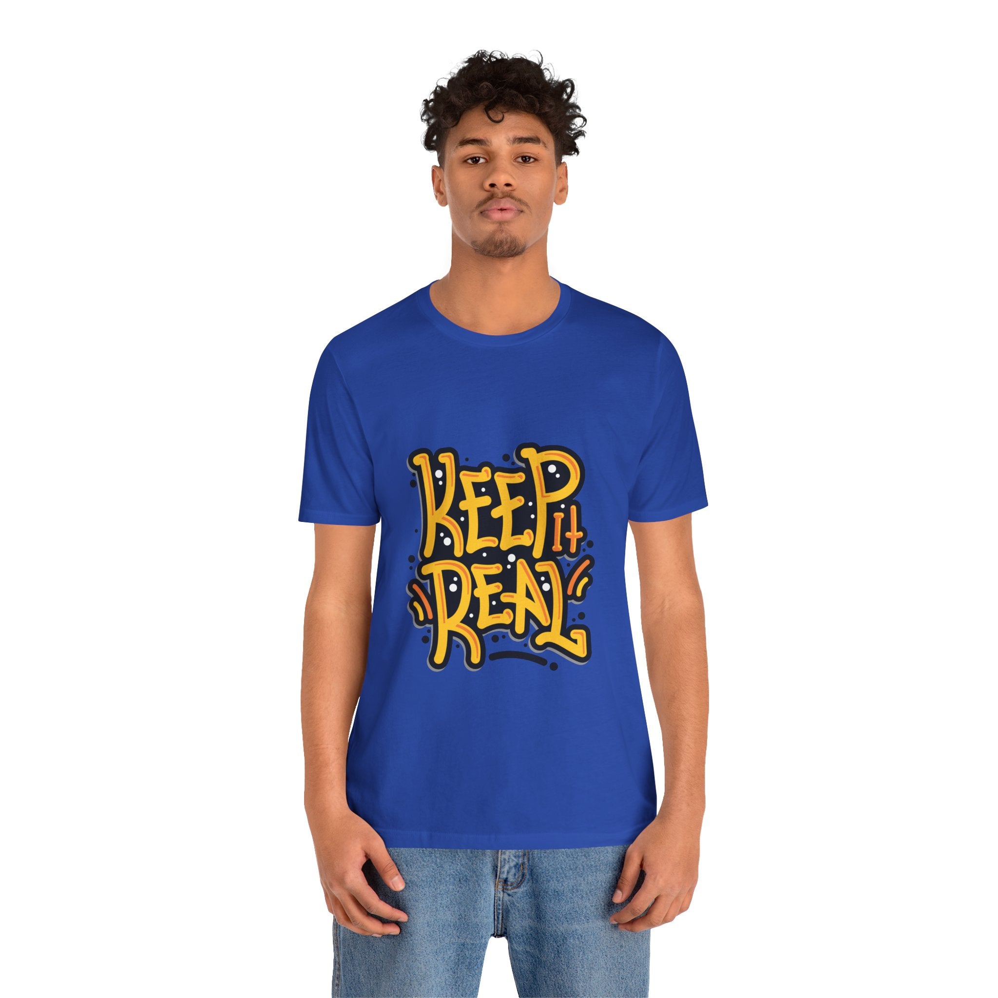 Keep It Real T-Shirt — Retro Yellow Hand-Lettered Graphic Tee