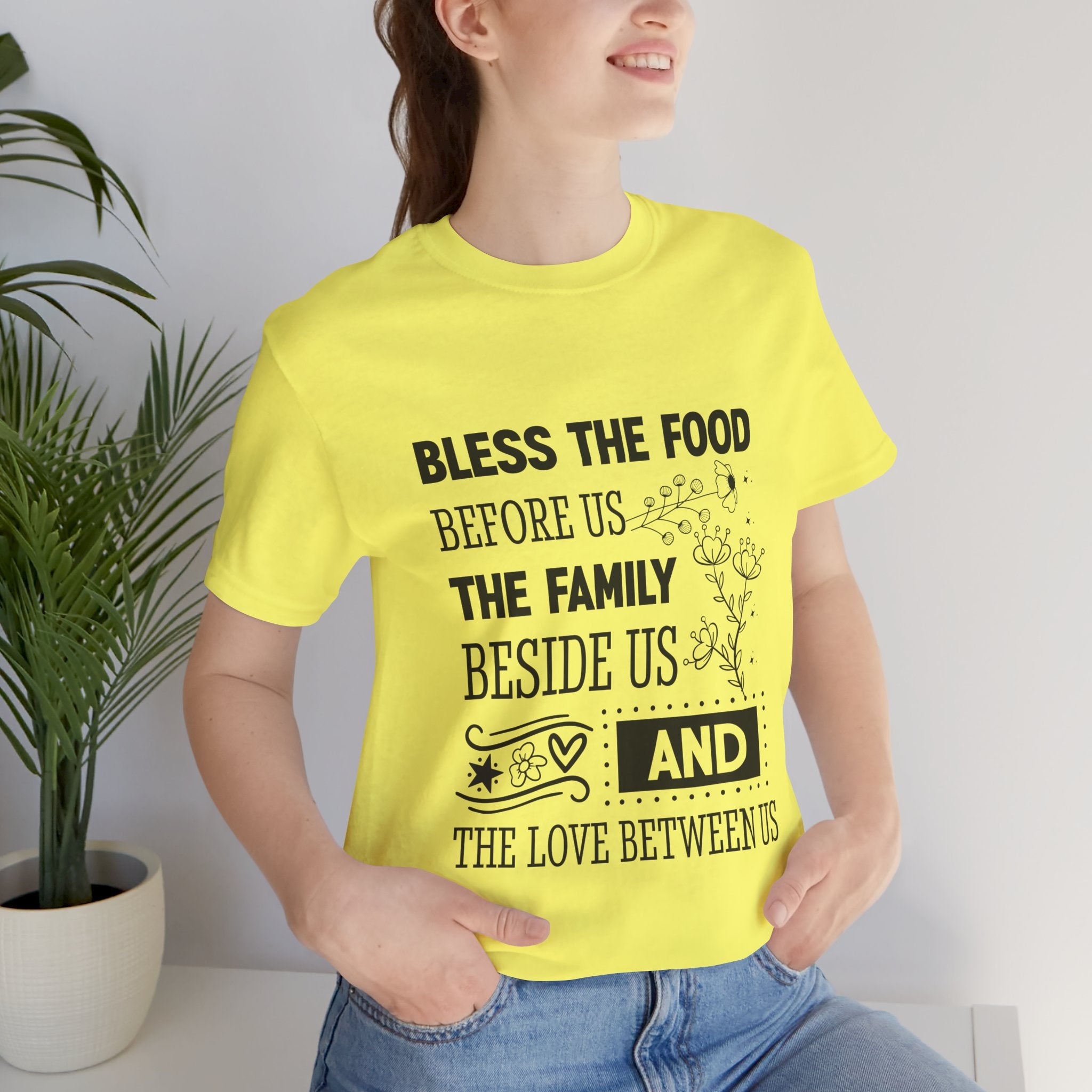 Bless the Food Family Tee — "Bless the food before us, the family beside us, and the love between us"