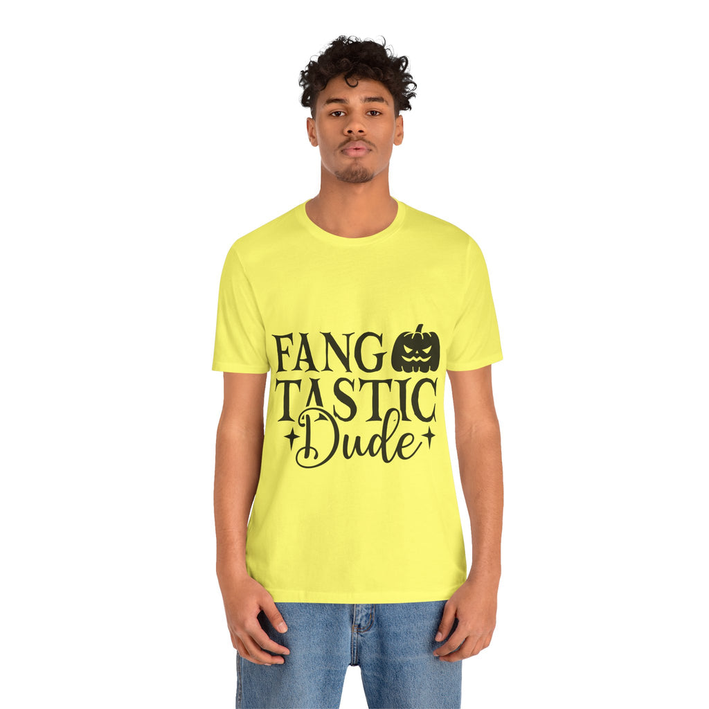 Fangtastic Dude Halloween Tee — Funny Pumpkin Vampire Graphic T-Shirt