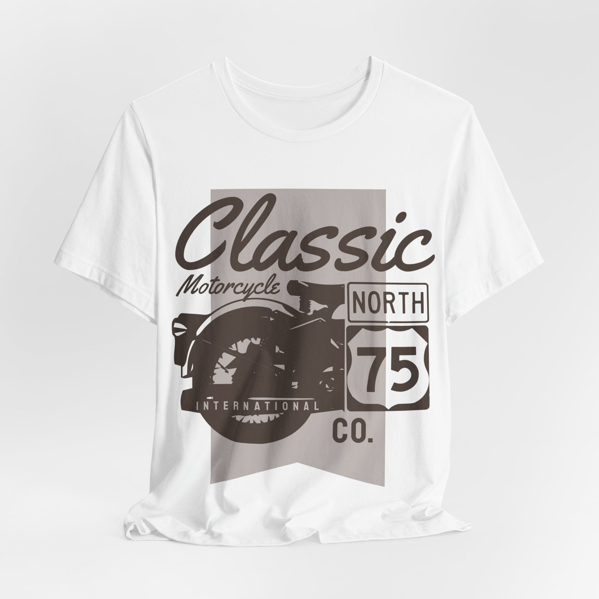 Classic Motorcycle North 75 Tee — Vintage Biker Graphic T-Shirt