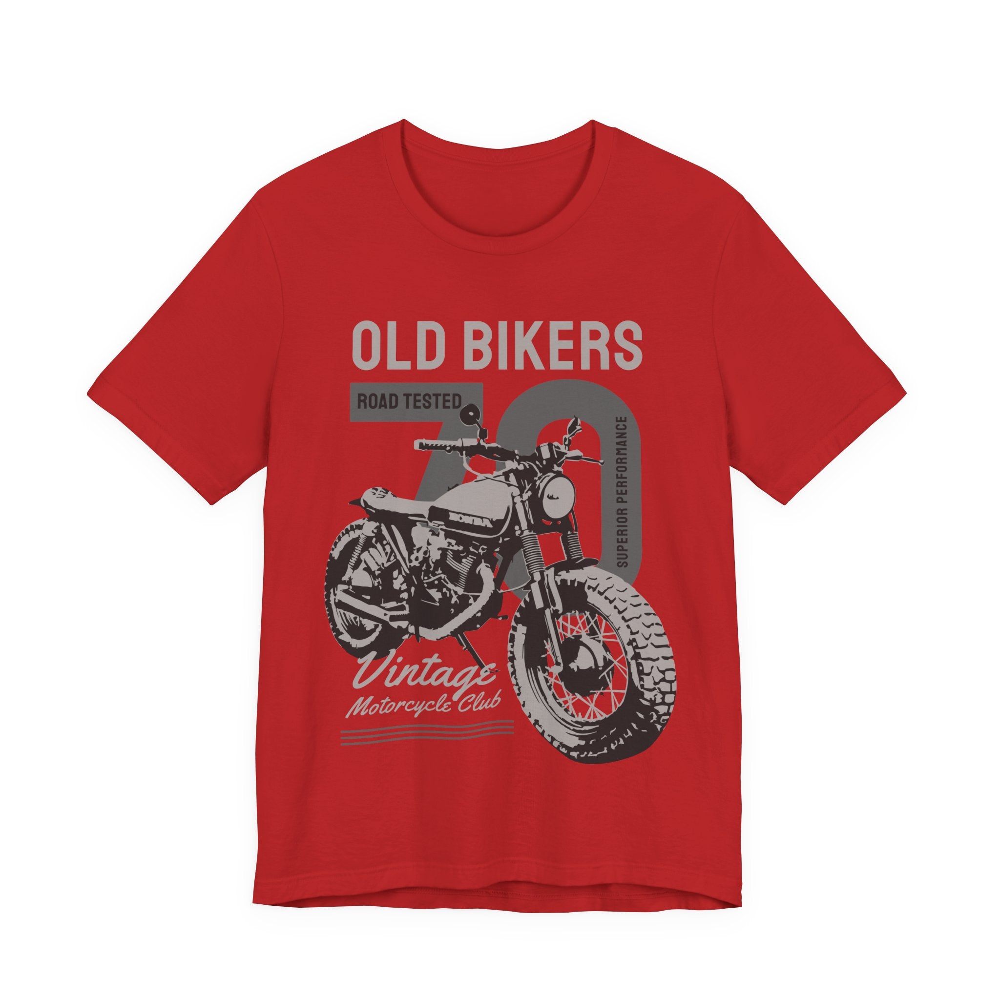 T-Shirt — "Old Bikers 70 Vintage Motorcycle Club" Retro Biker Tee