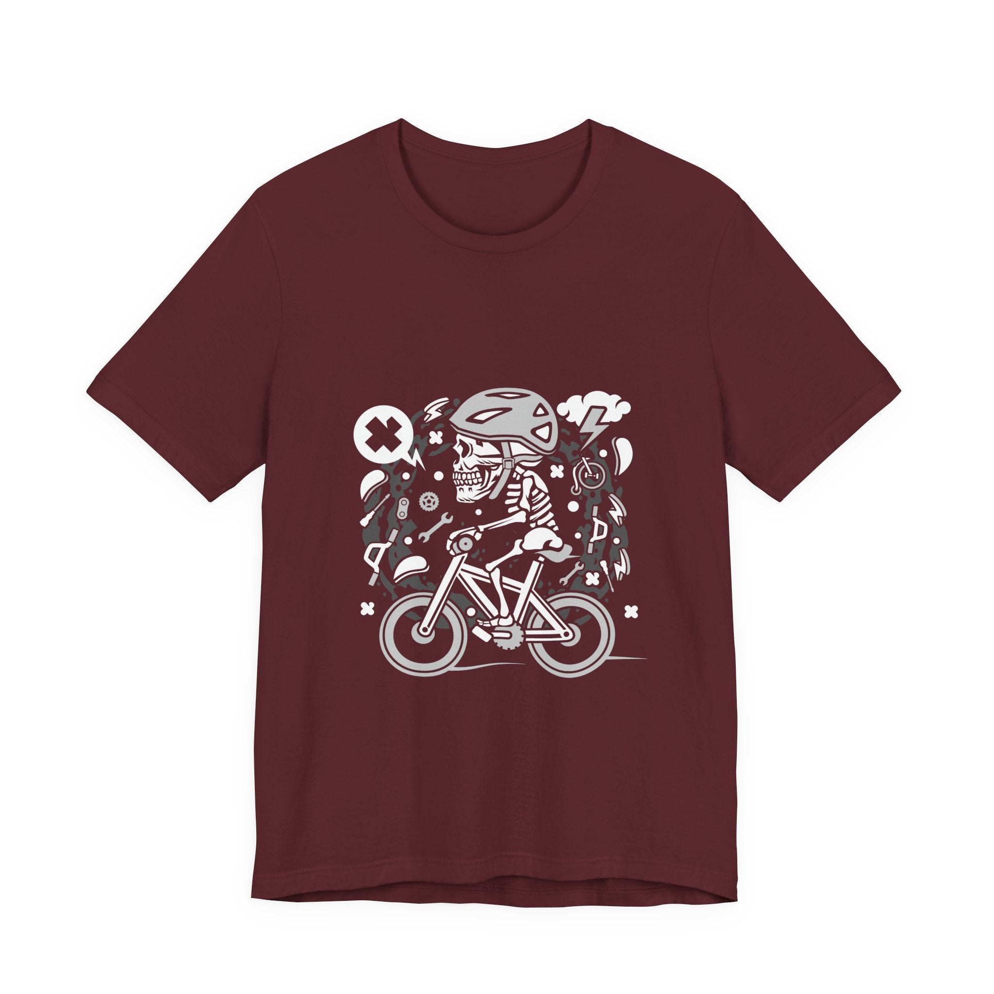 Biker Skull Tee — Retro Cycling Skull Rider Graphic T-Shirt