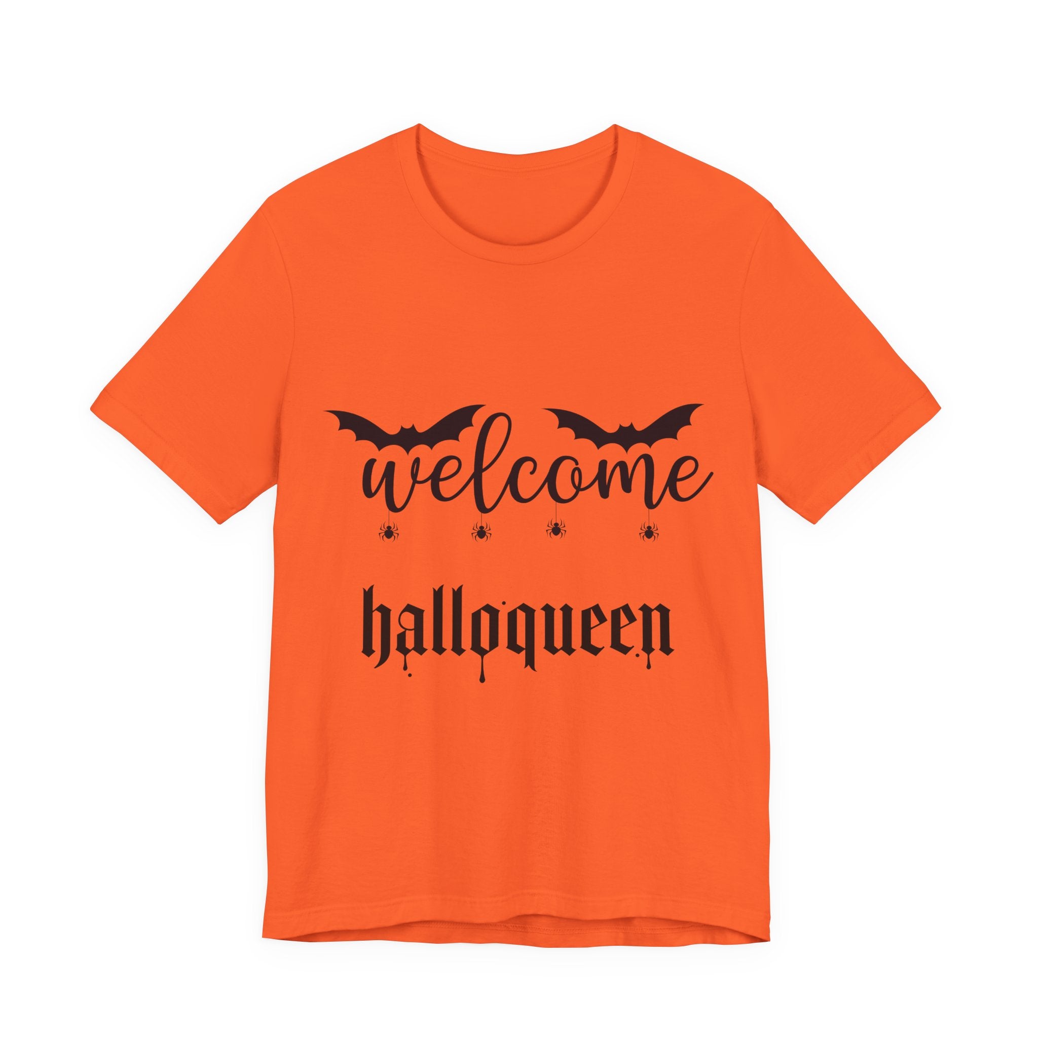 Welcome HalloQueen T‑Shirt — Halloween Bat Graphic Tee