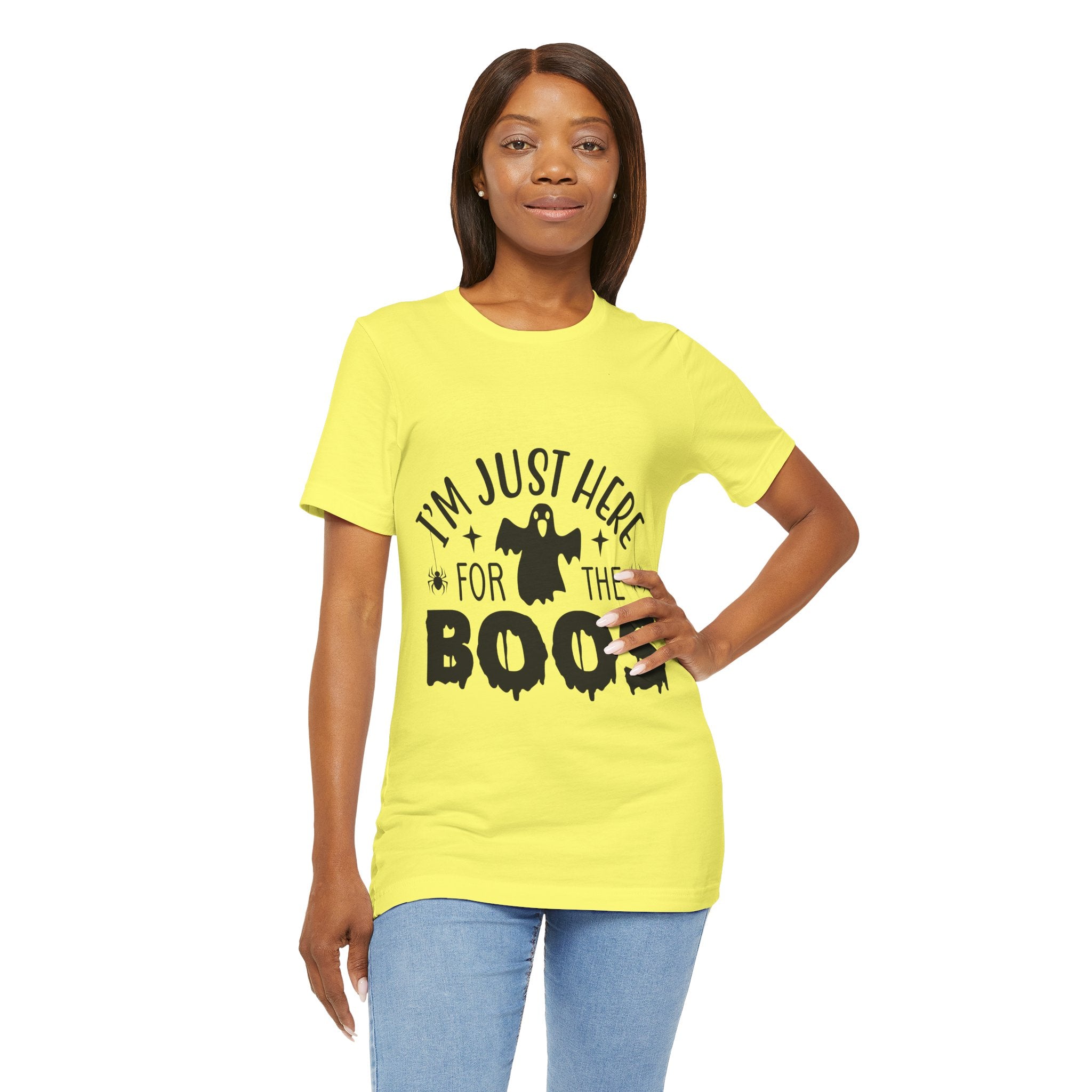 Halloween Tee - "I'm Just Here For The Boos" Ghost Shirt