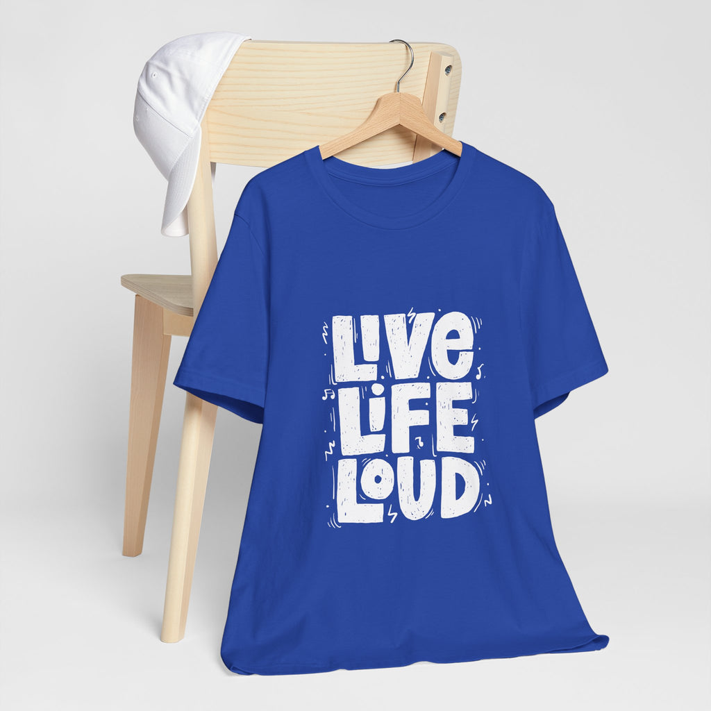 Live Life Loud Graphic Tee – Bold Inspirational Music Festival Shirt
