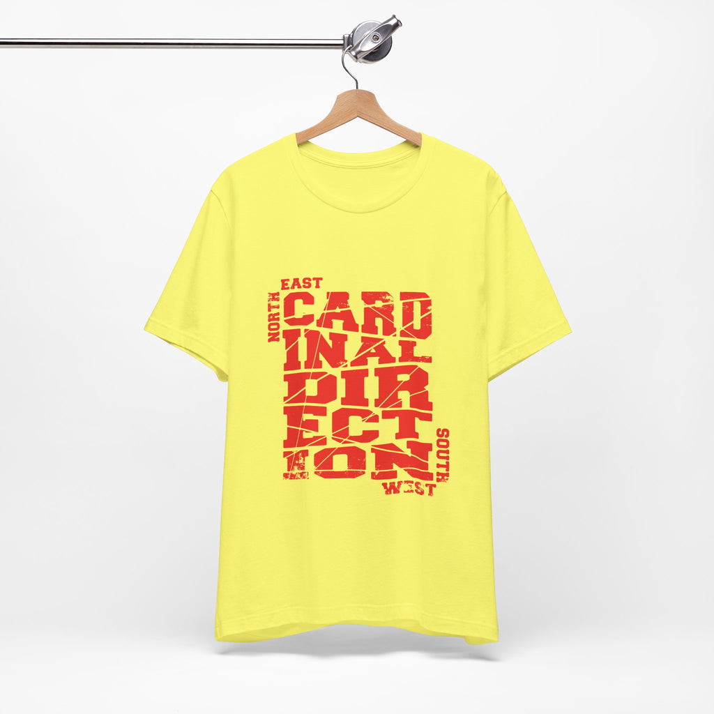 Cardinal Direction Tee — Compass Typography T‑Shirt (North East South West)