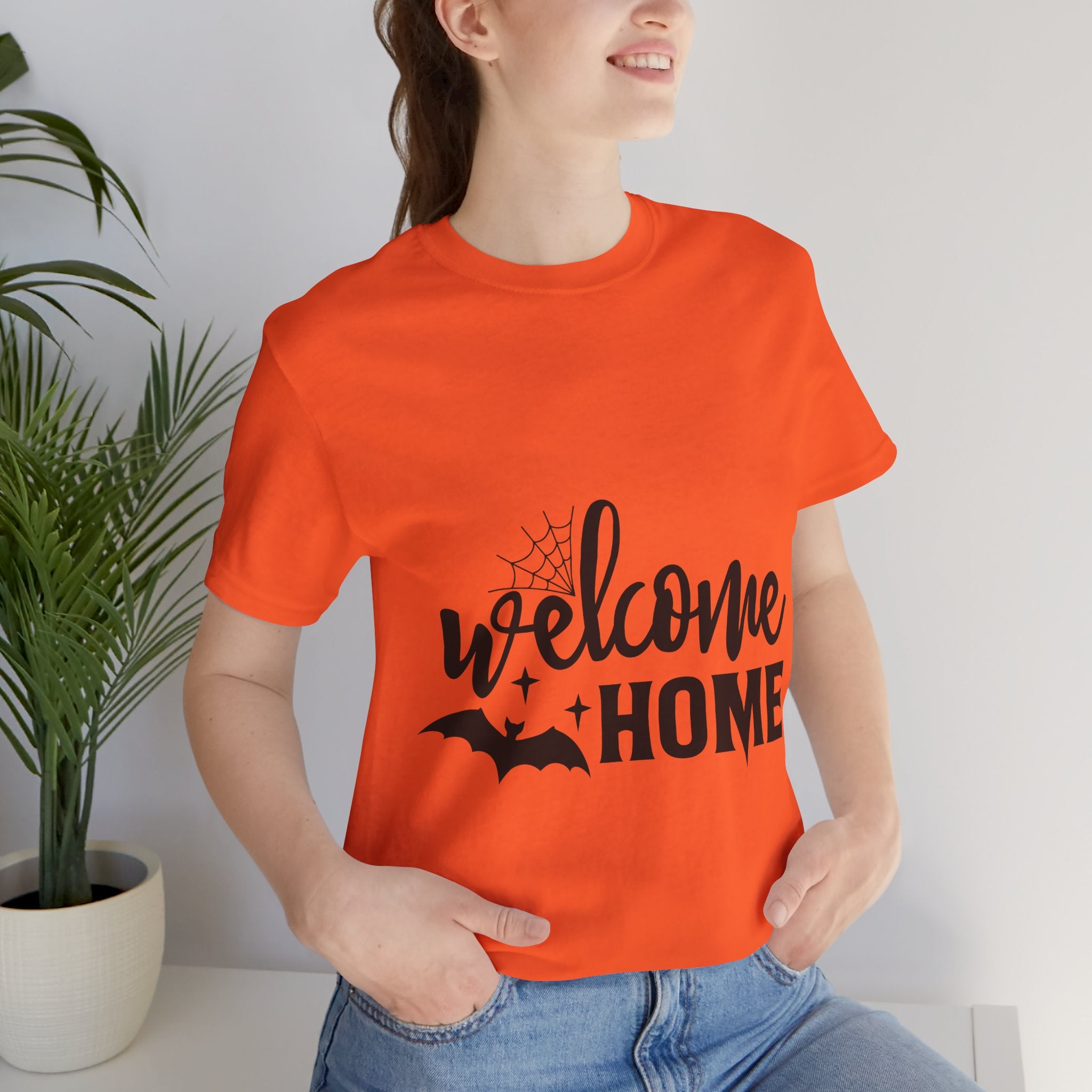 Welcome Home Halloween T-Shirt — Bat & Spiderweb Spooky Tee