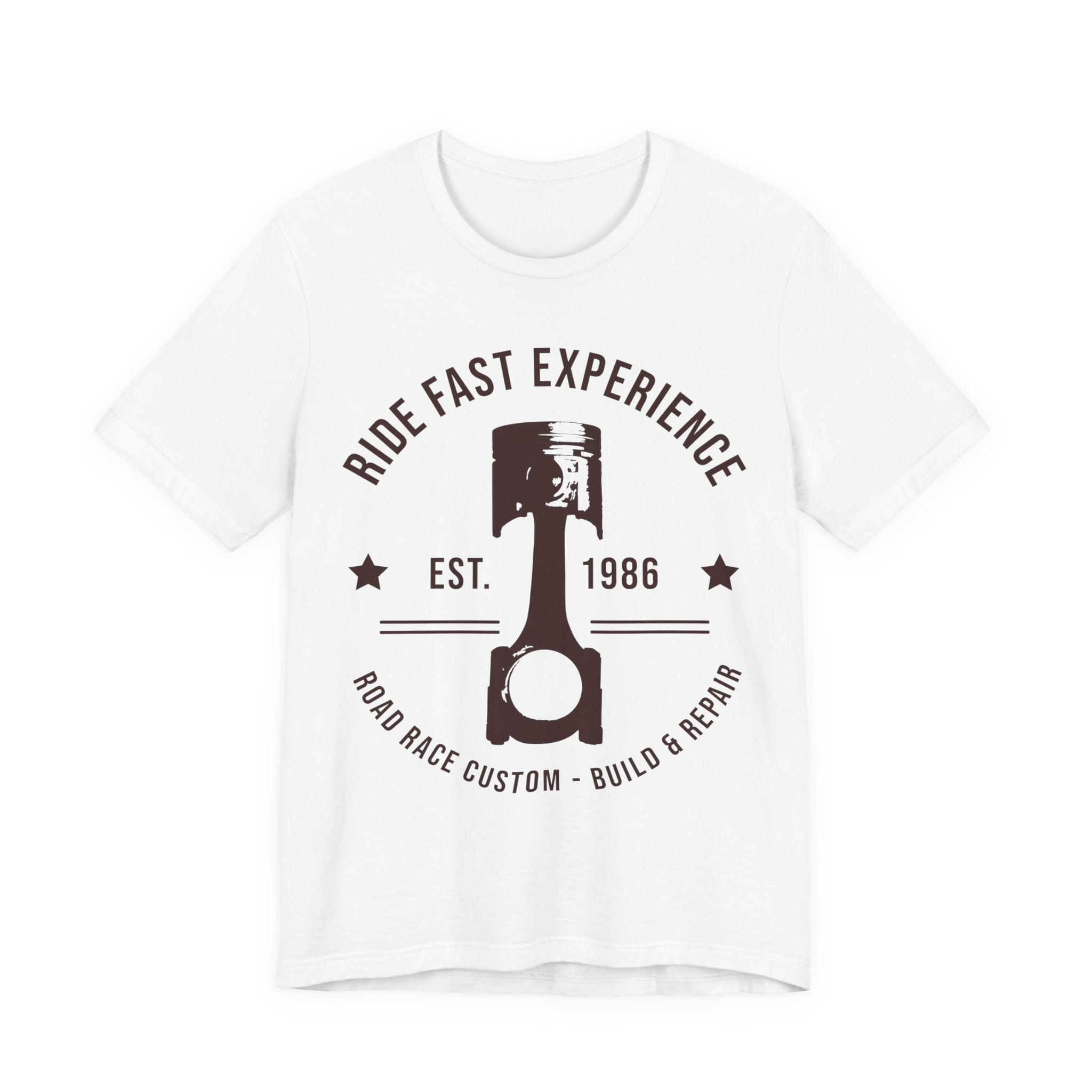 Ride Fast Experience Tee — Vintage Motorcycle Engine Shirt (Est. 1986)