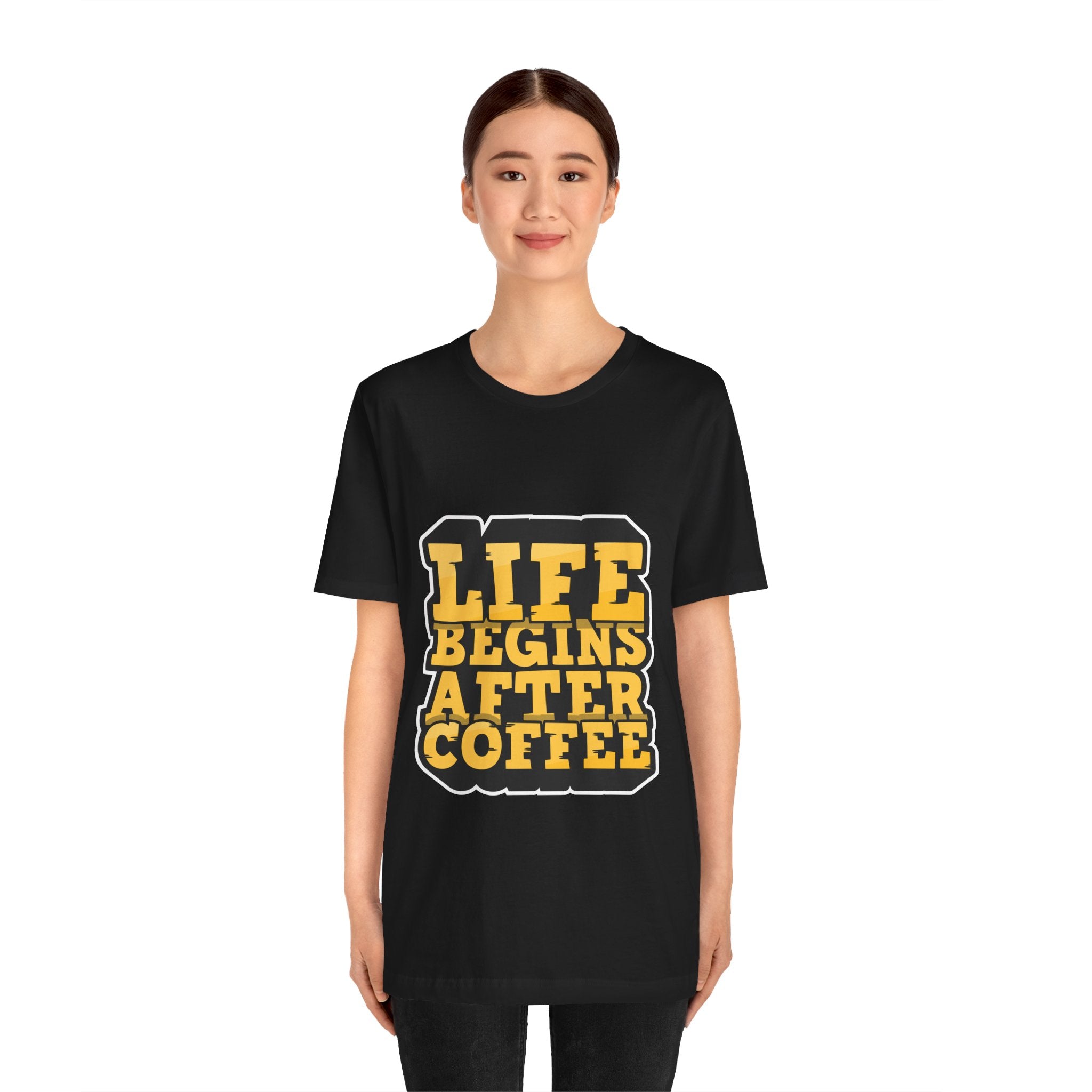Coffee T-Shirt — "Life Begins After Coffee" Retro Graphic Tee