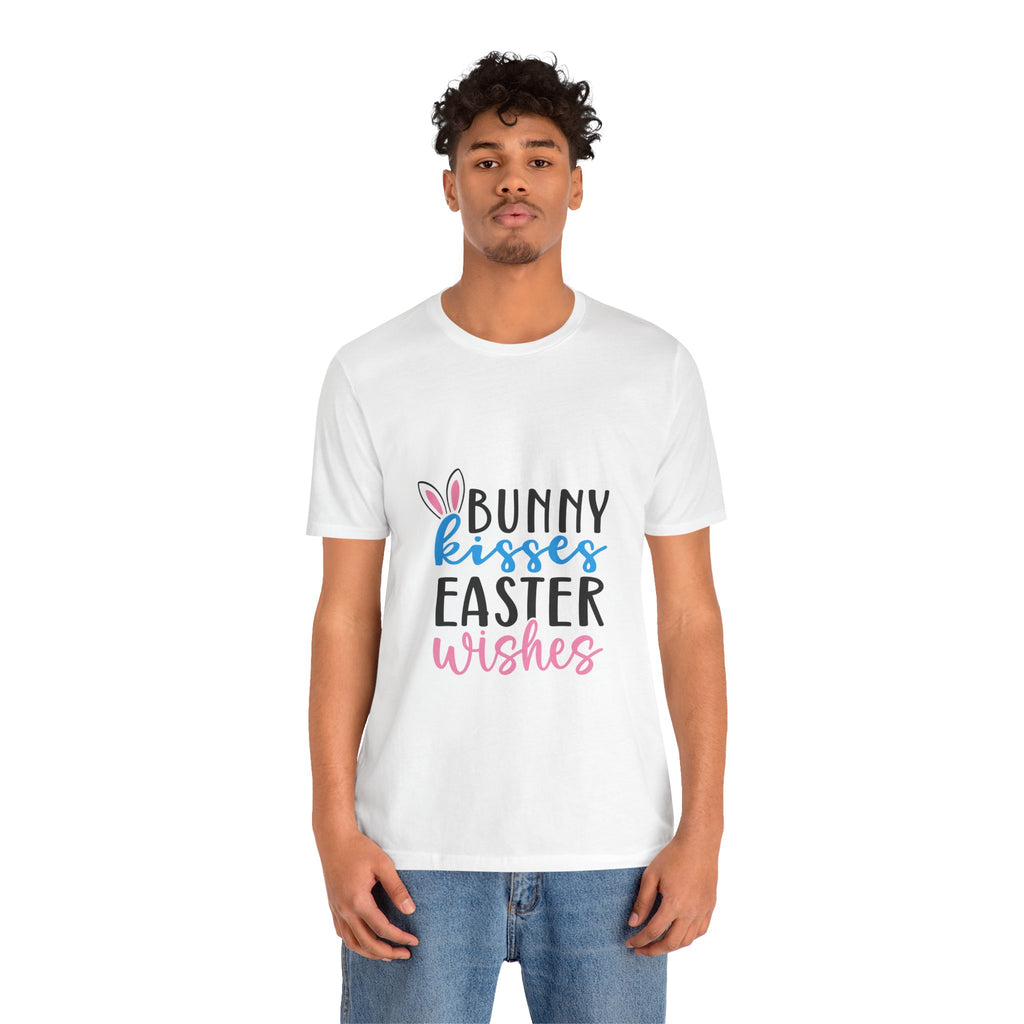 Easter Tee — "Bunny Kisses, Easter Wishes" Graphic Shirt