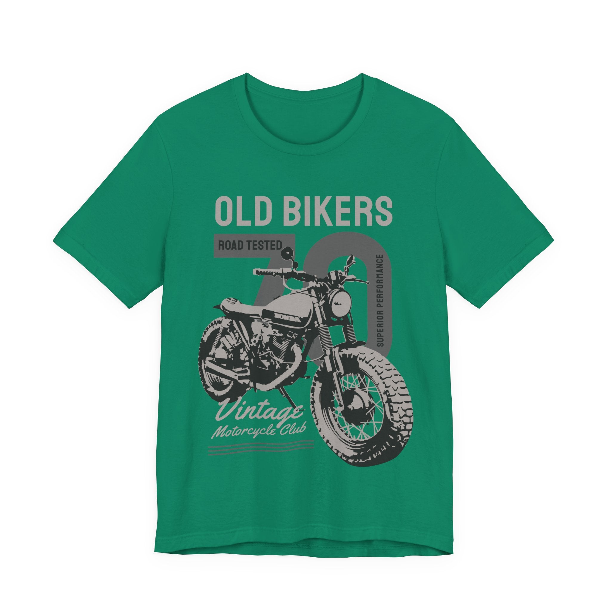 T-Shirt — "Old Bikers 70 Vintage Motorcycle Club" Retro Biker Tee