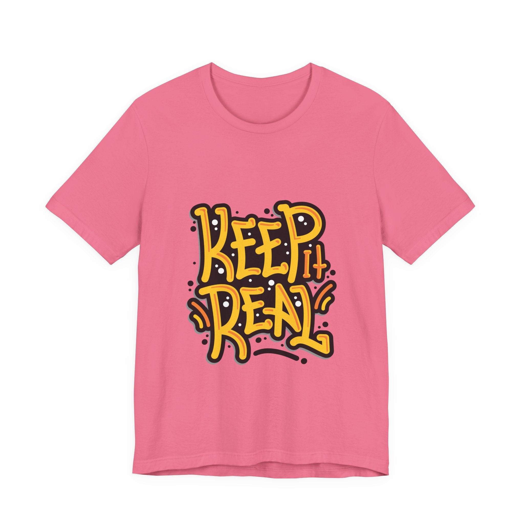 Keep It Real T-Shirt — Retro Yellow Hand-Lettered Graphic Tee