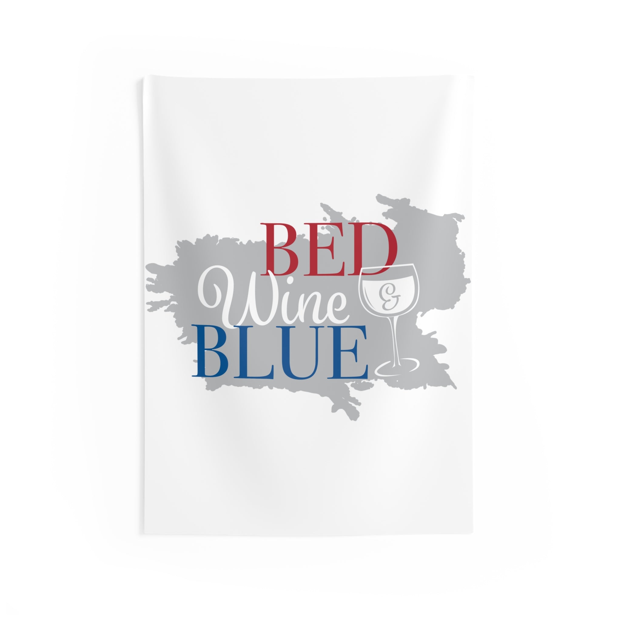 Bed Wine & Blue Tapestry — Patriotic Wine Lover Wall Decor