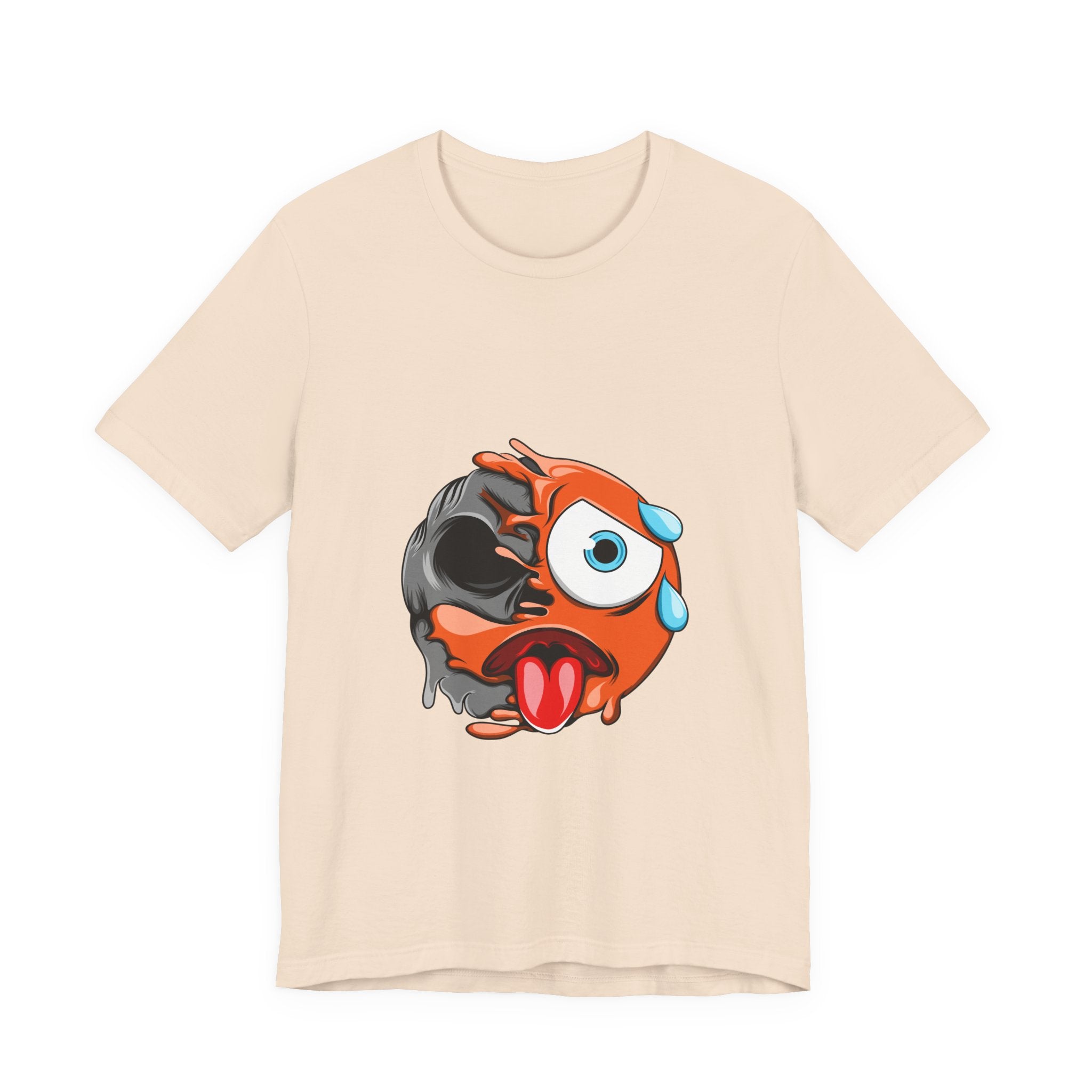 Melting Emoji Skull T-Shirt — Funny Dripping Face Graphic Tee