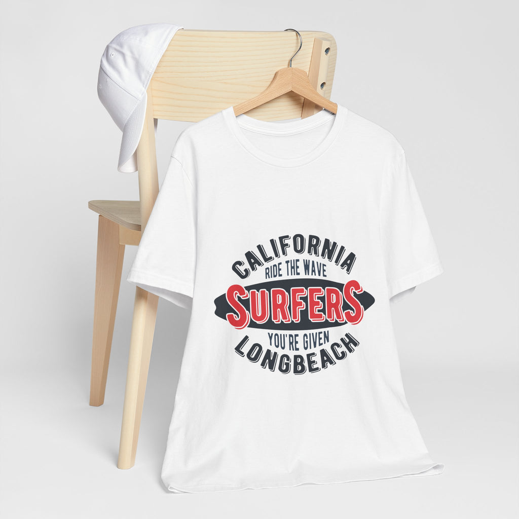 California Surfers Long Beach Tee — "Ride the Wave" Short Sleeve Shirt