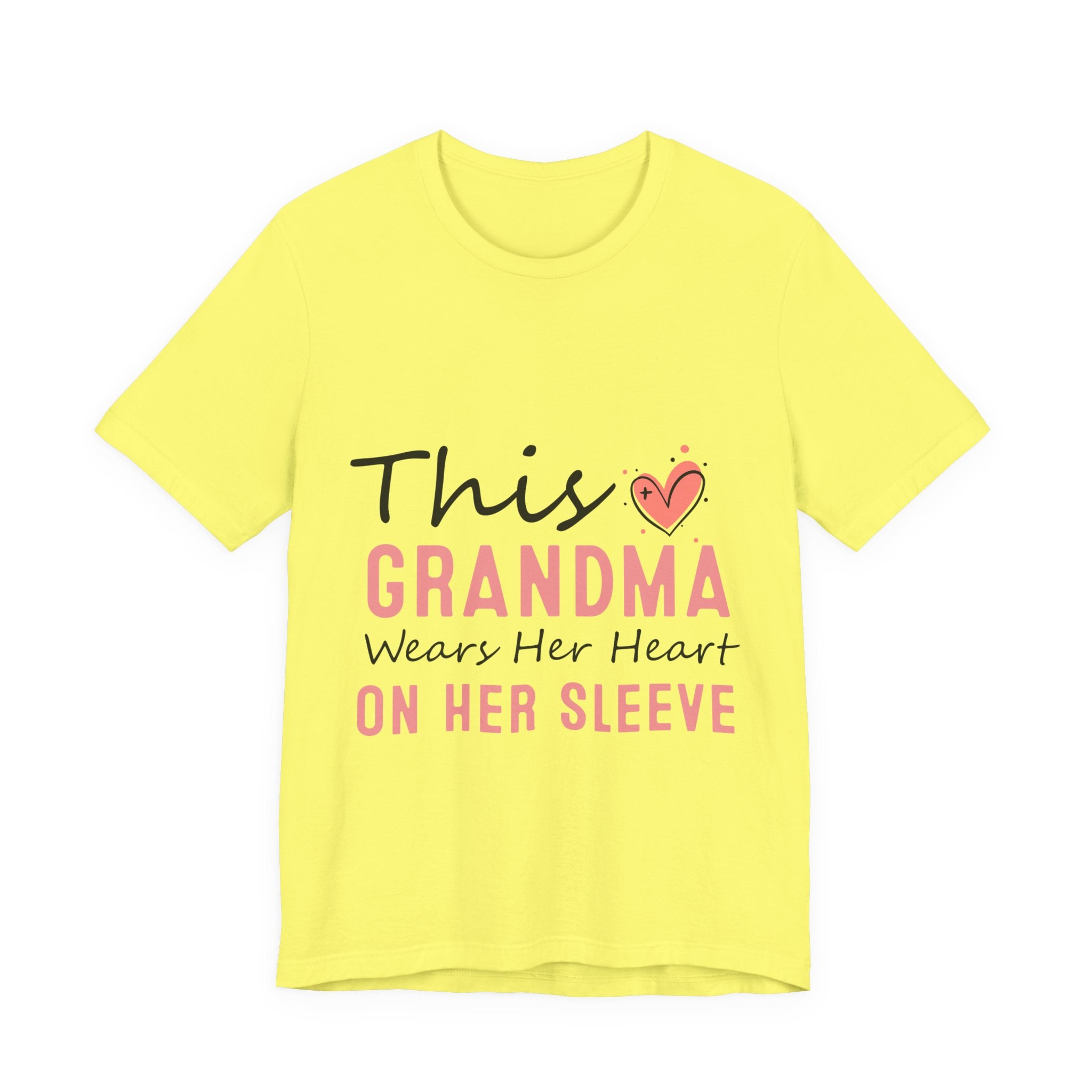 Grandma Heart On Her Sleeve T-Shirt — "This Grandma Wears Her Heart On Her Sleeve" Mother's Day Gift