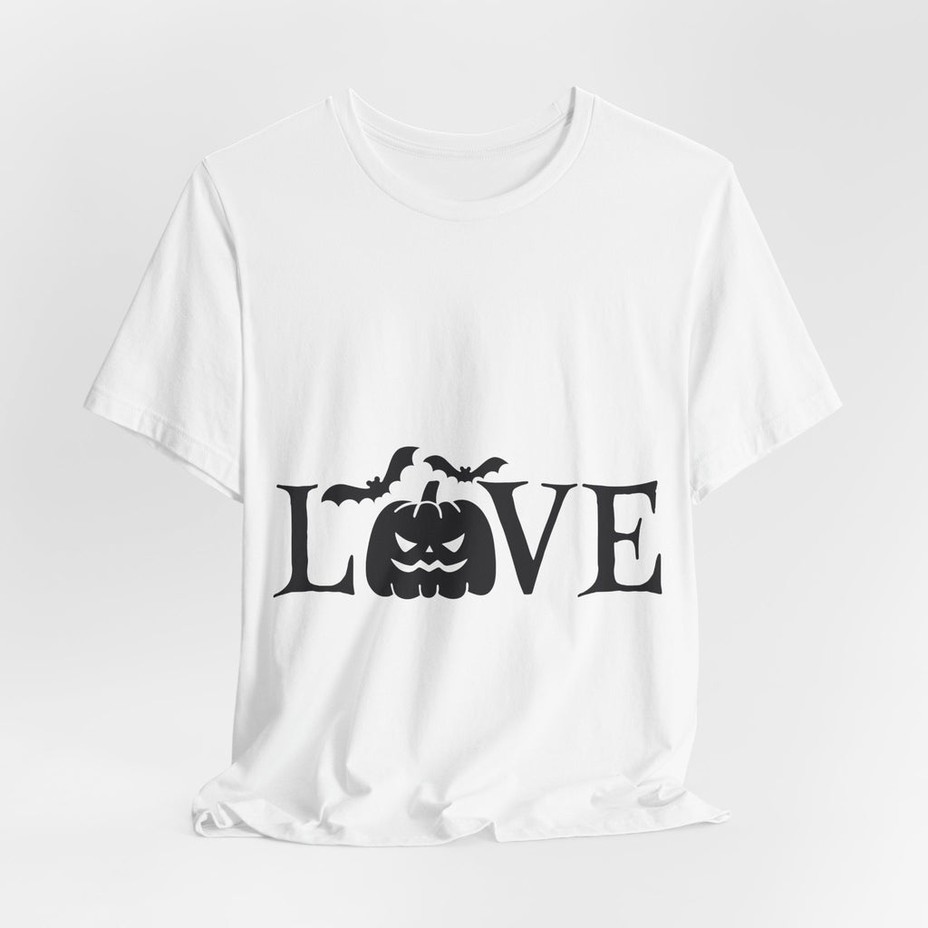 Halloween Love T-Shirt - Jack-o'-Lantern & Bats Graphic Tee