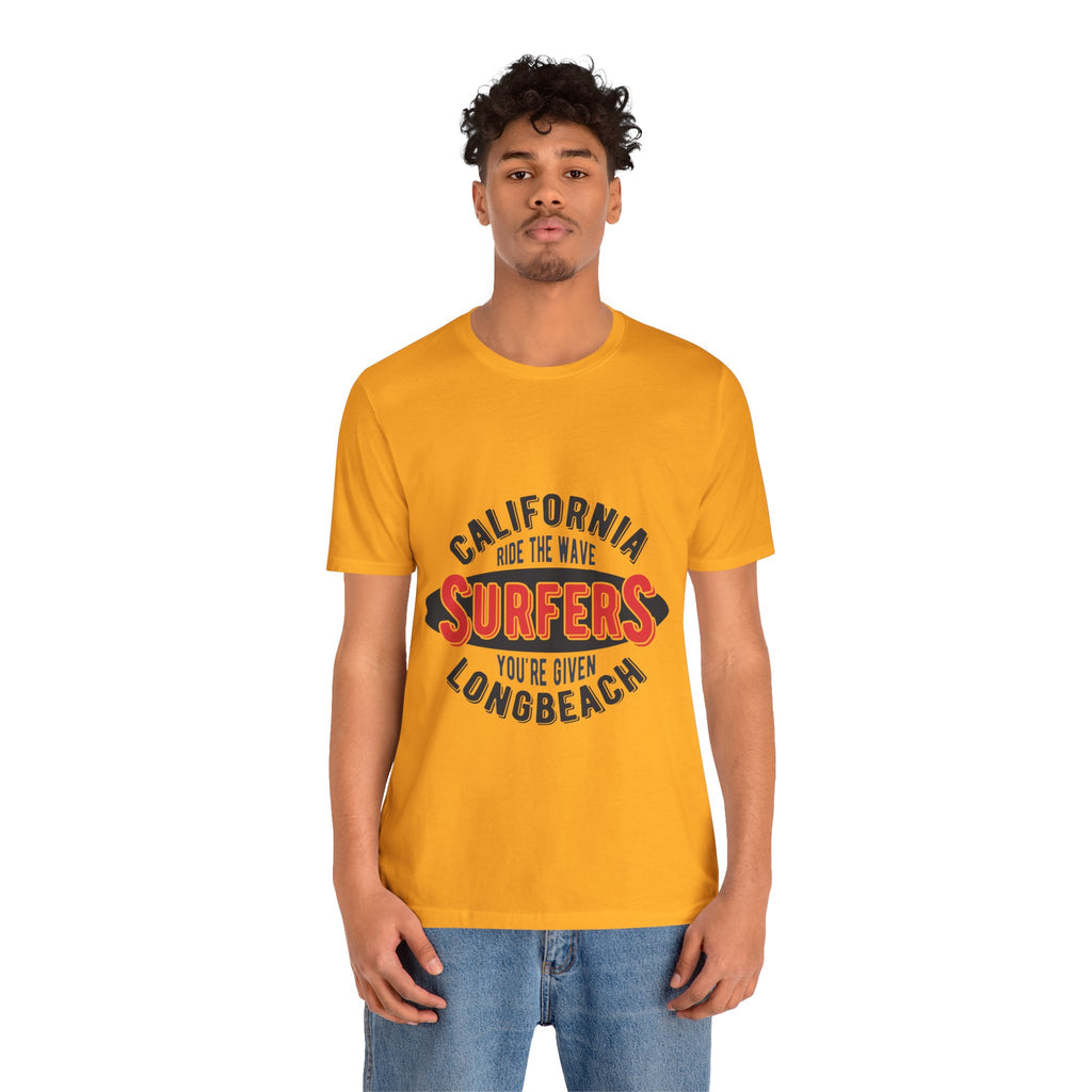 California Surfers Long Beach Tee — "Ride the Wave" Short Sleeve Shirt