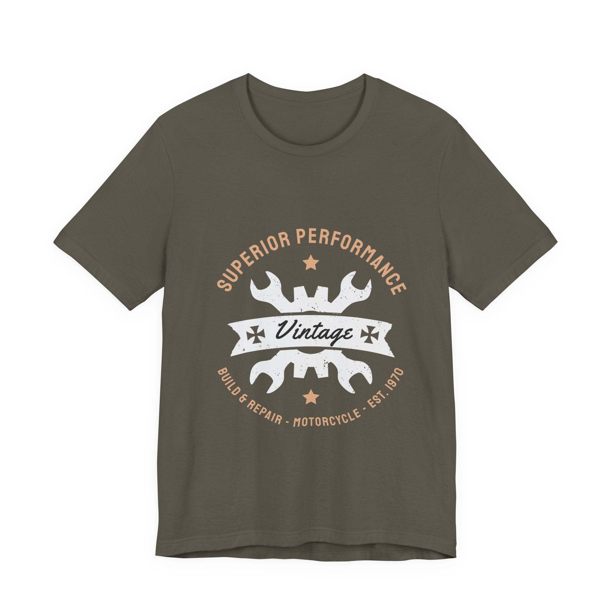 Vintage Motorcycle Tee - "Superior Performance" Repair Shop Graphic T-Shirt