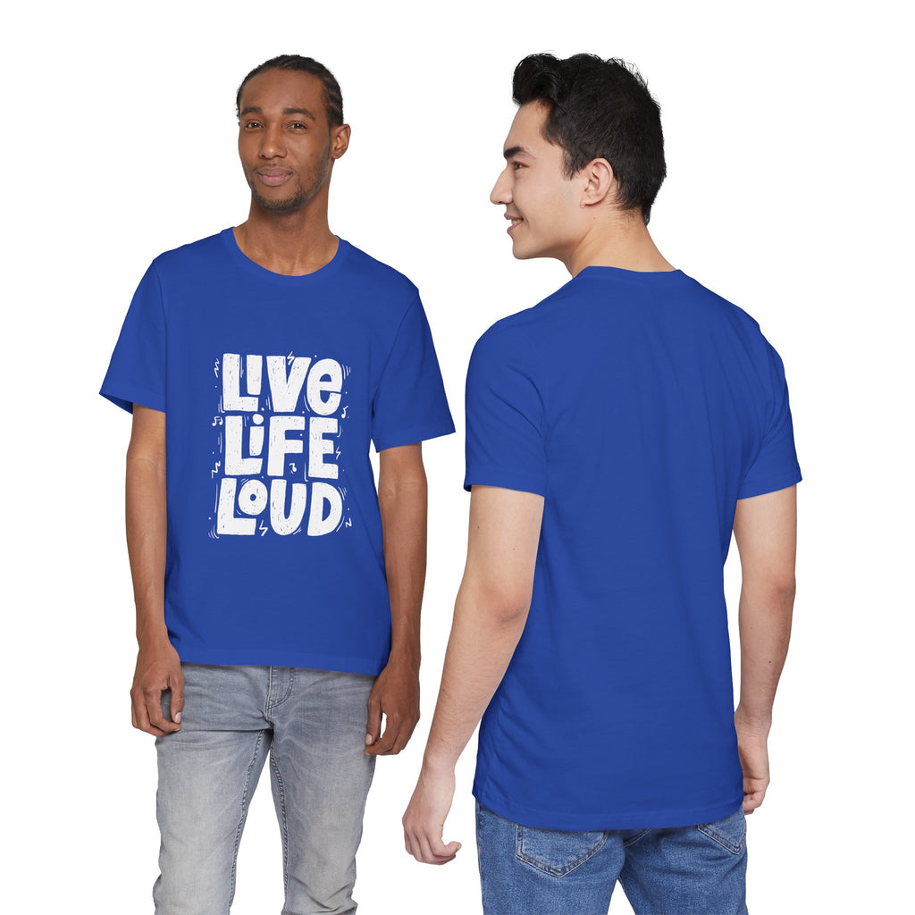 Live Life Loud Graphic Tee – Bold Inspirational Music Festival Shirt