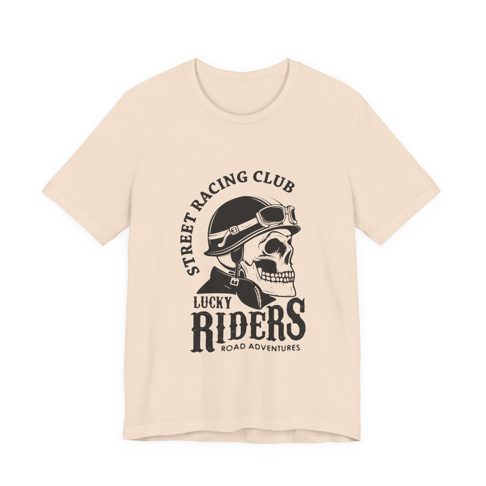 Riders Skull Tee — "Lucky Riders" Street Racing Club Motorcycle T‑Shirt