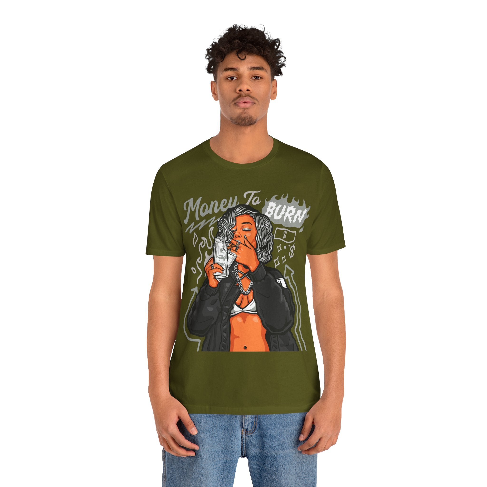 Money to Burn Graphic Tee — Women Smoking Cash Streetwear T-Shirt