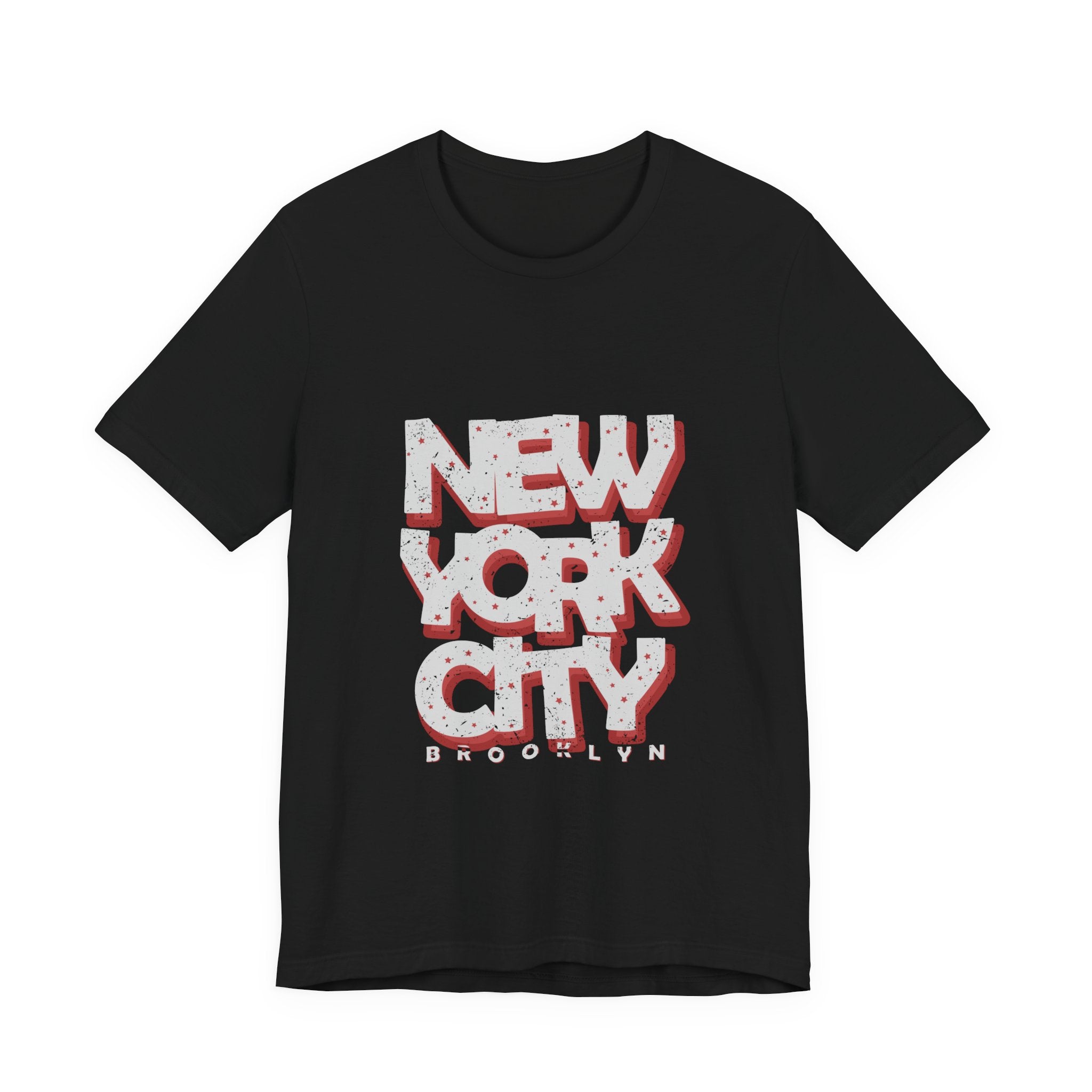 New York City Brooklyn Graphic Tee – Retro 3D Pizza Slice Typography T-Shirt