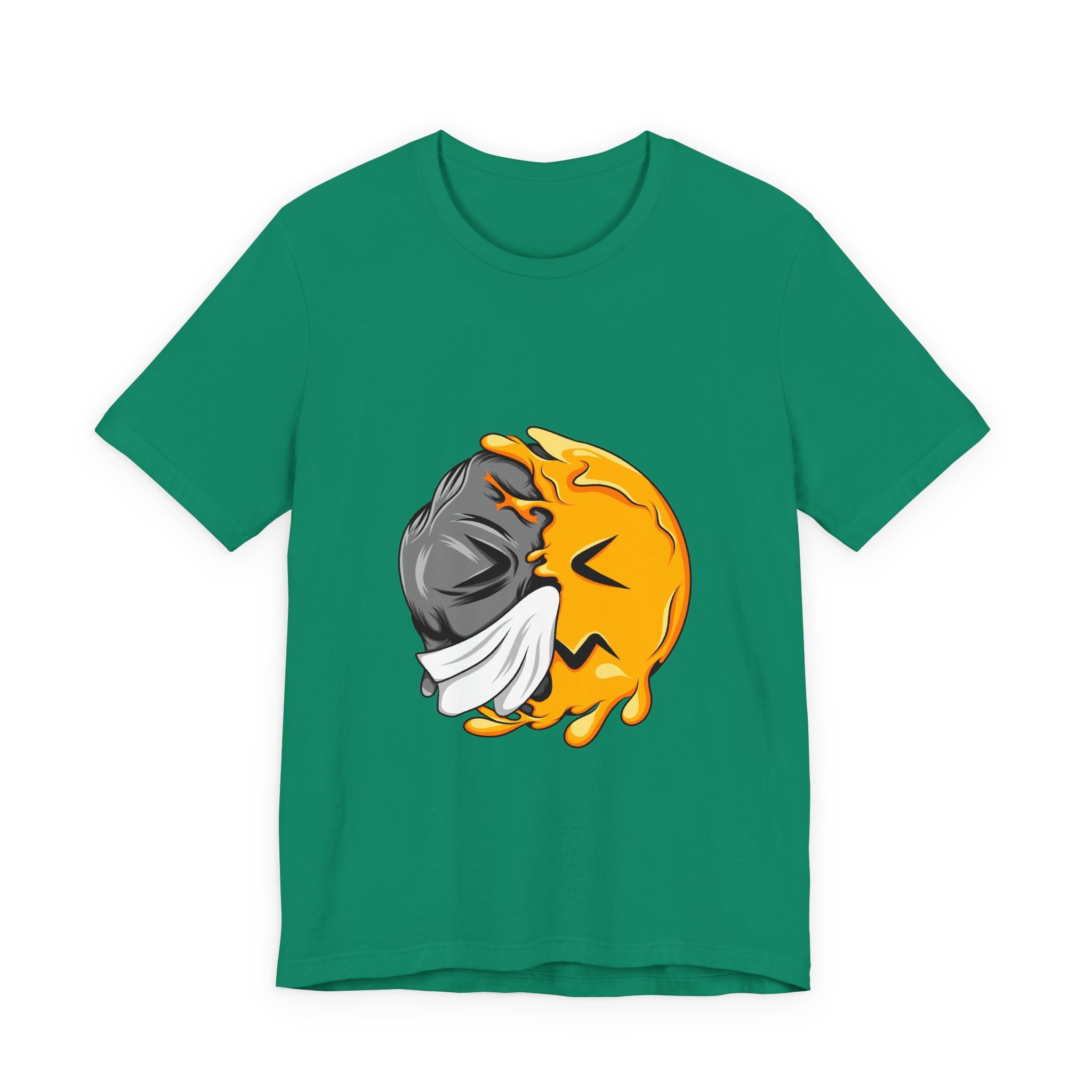 Melting Smiley Face Tee — Grunge Drip Emoji Graphic T-Shirt