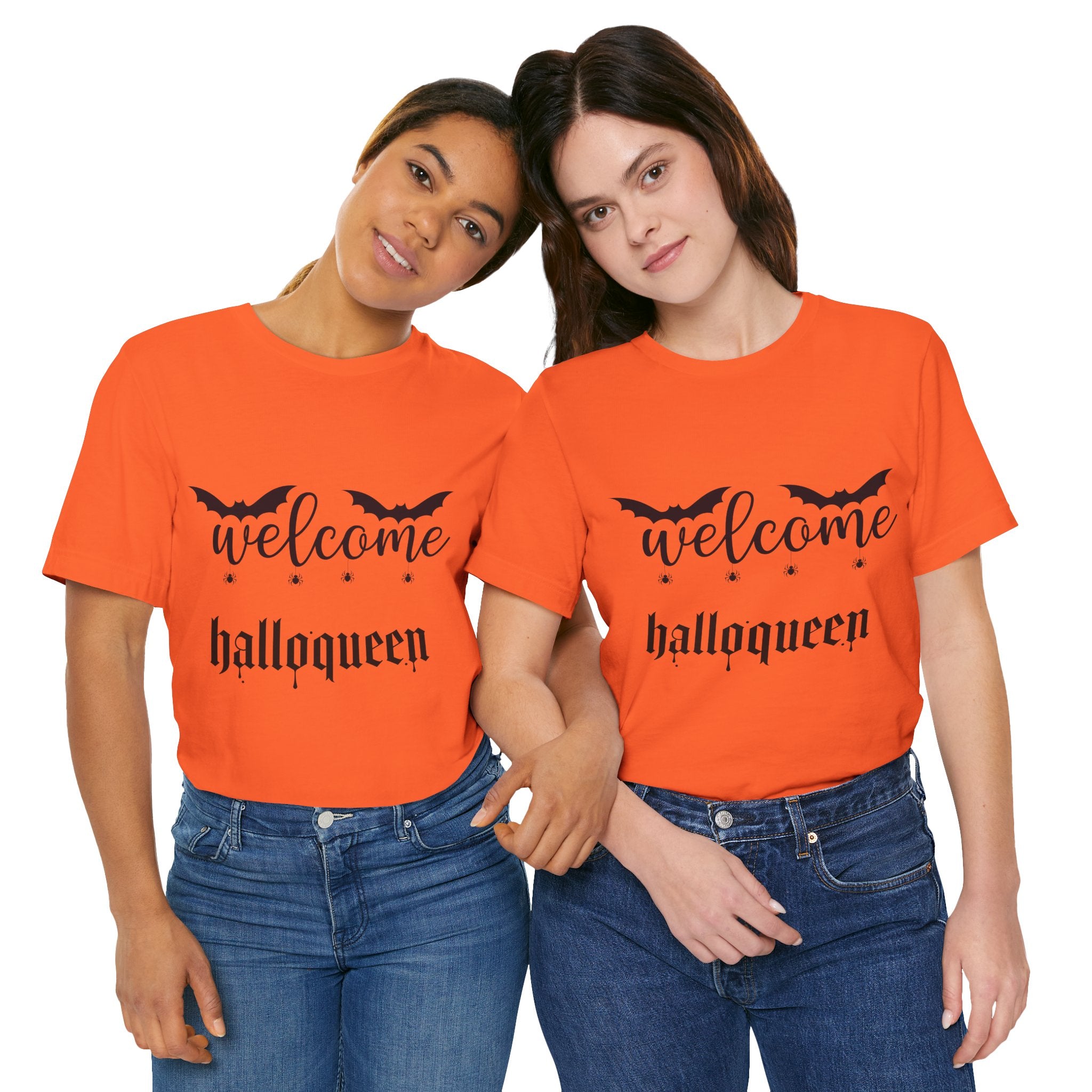Welcome HalloQueen T‑Shirt — Halloween Bat Graphic Tee