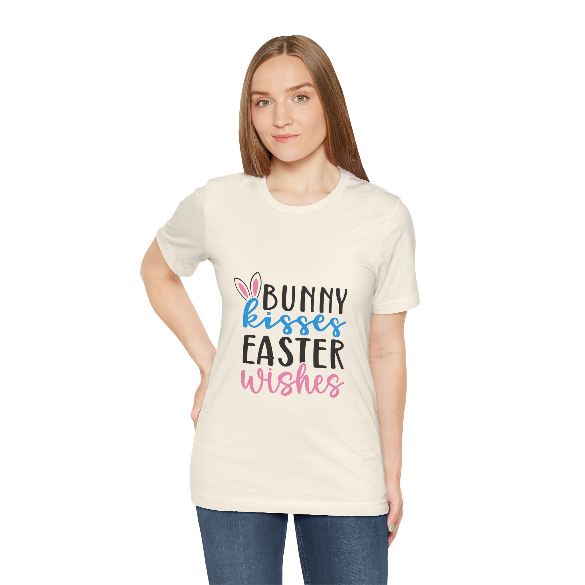 Easter Tee — "Bunny Kisses, Easter Wishes" Graphic Shirt
