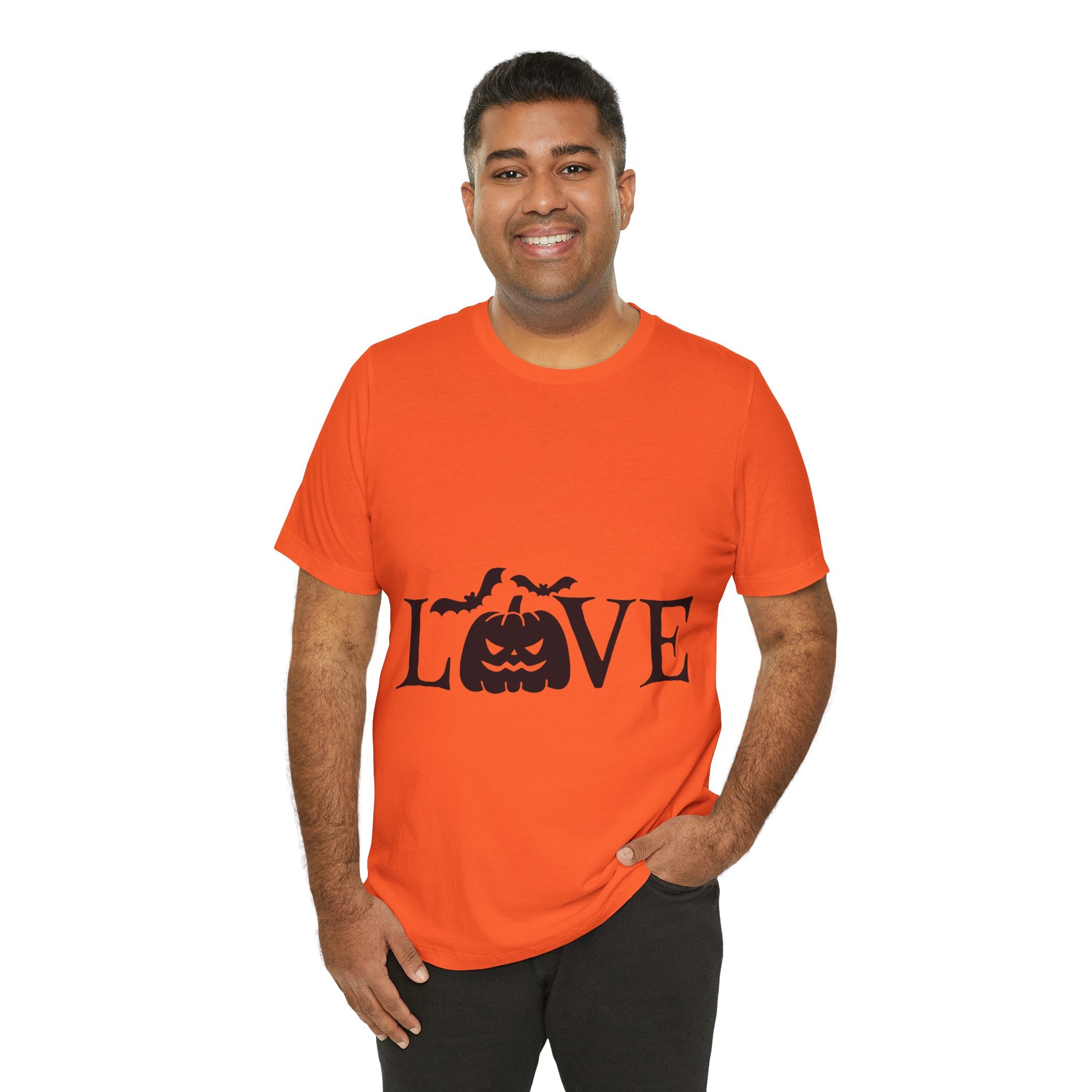 Halloween Love T-Shirt - Jack-o'-Lantern & Bats Graphic Tee