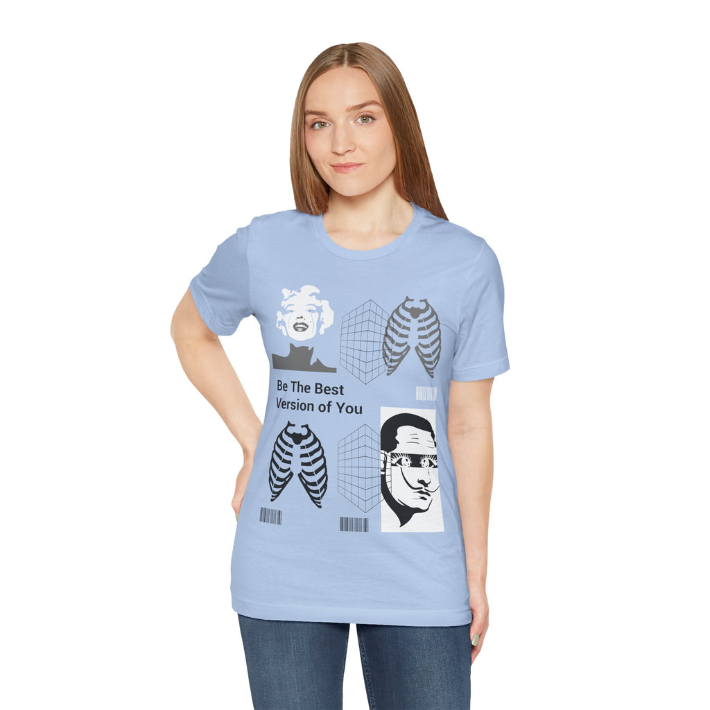 Motivational Graphic Tee — “Be The Best Version of You” Collage Shirt