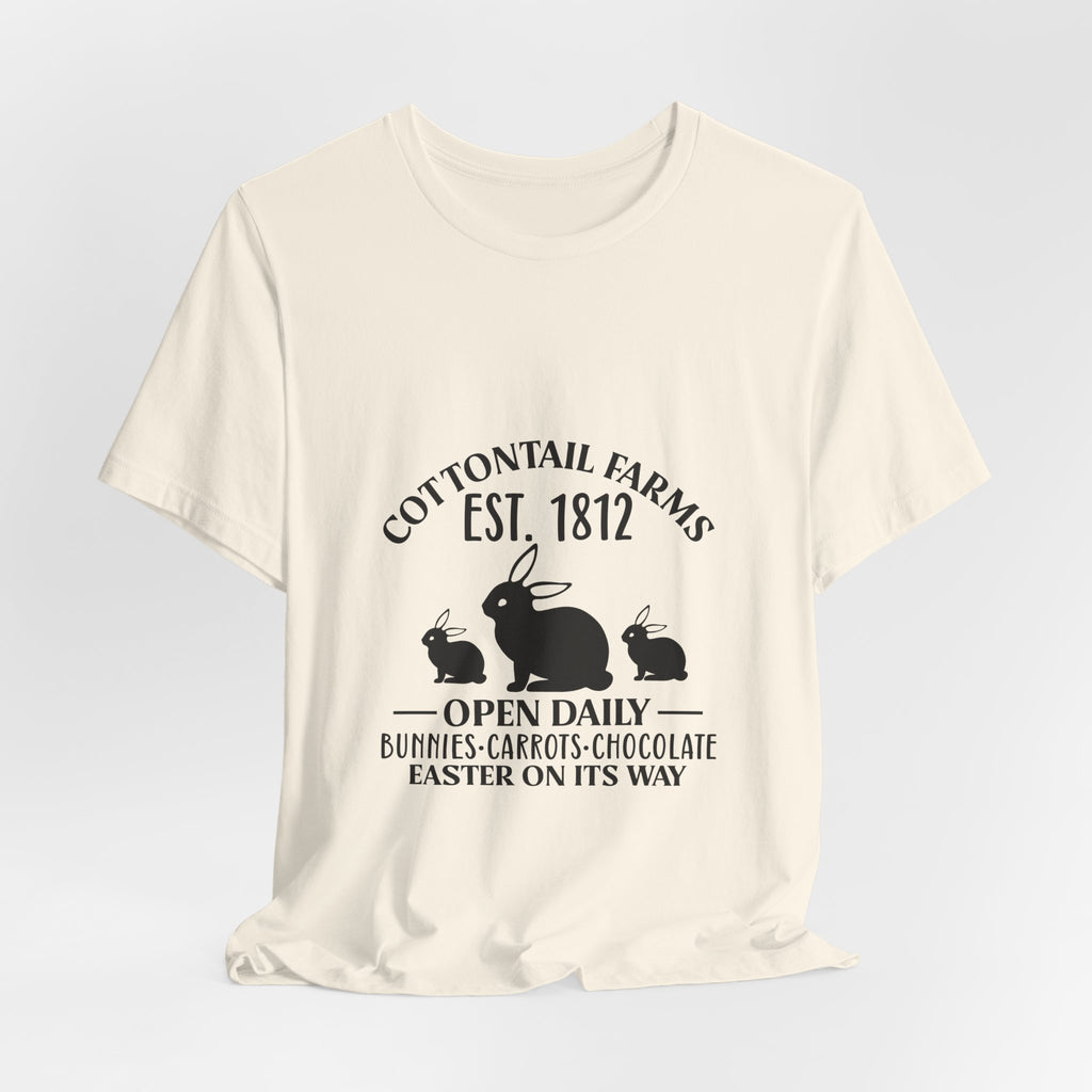 Easter Bunny Farm T-Shirt — "Cottontail Farms Est. 1812" Vintage Easter Tee