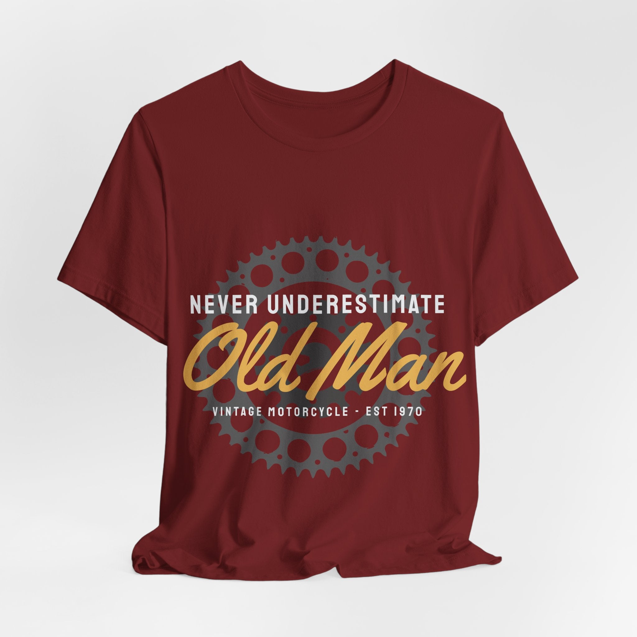 Never Underestimate Old Man Vintage Motorcycle Tee