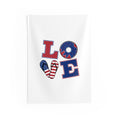 Patriotic LOVE Wall Tapestry — Americana Donut & Flag Heart Indoor Decor