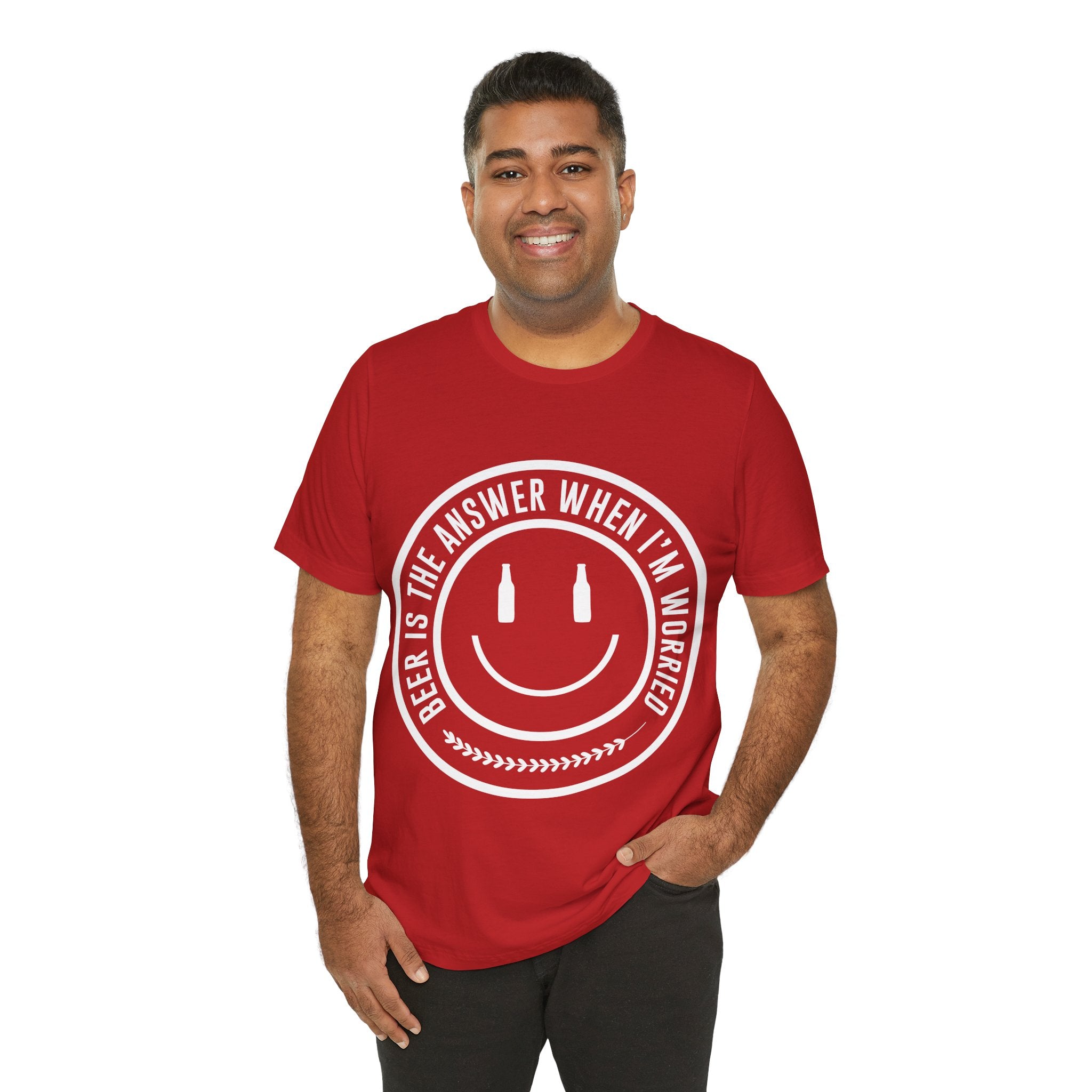Beer Is The Answer T-Shirt — Funny Smiley Beer Graphic Tee