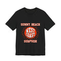 West Coast Sunny Beach Tee — "Sunny Beach West Coast Surfside" Retro Surf T-Shirt