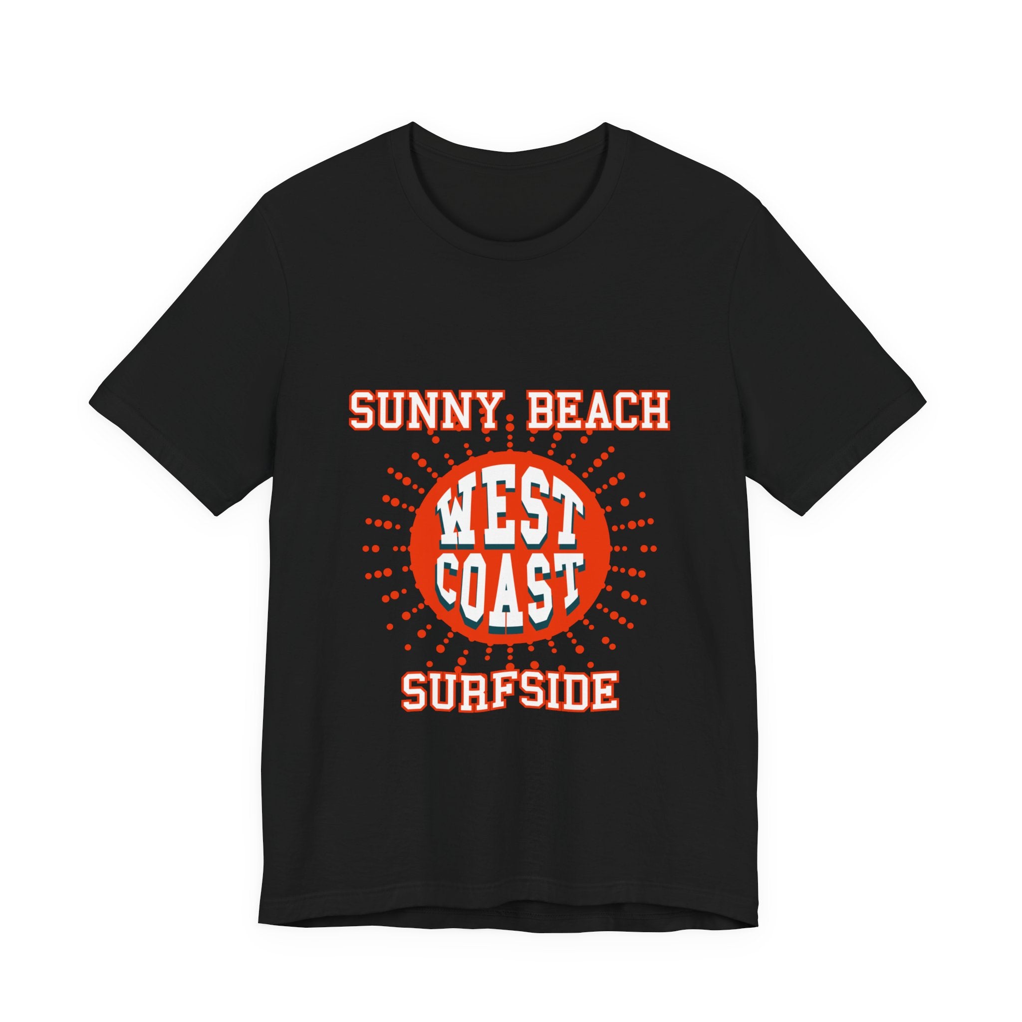 West Coast Sunny Beach Tee — "Sunny Beach West Coast Surfside" Retro Surf T-Shirt