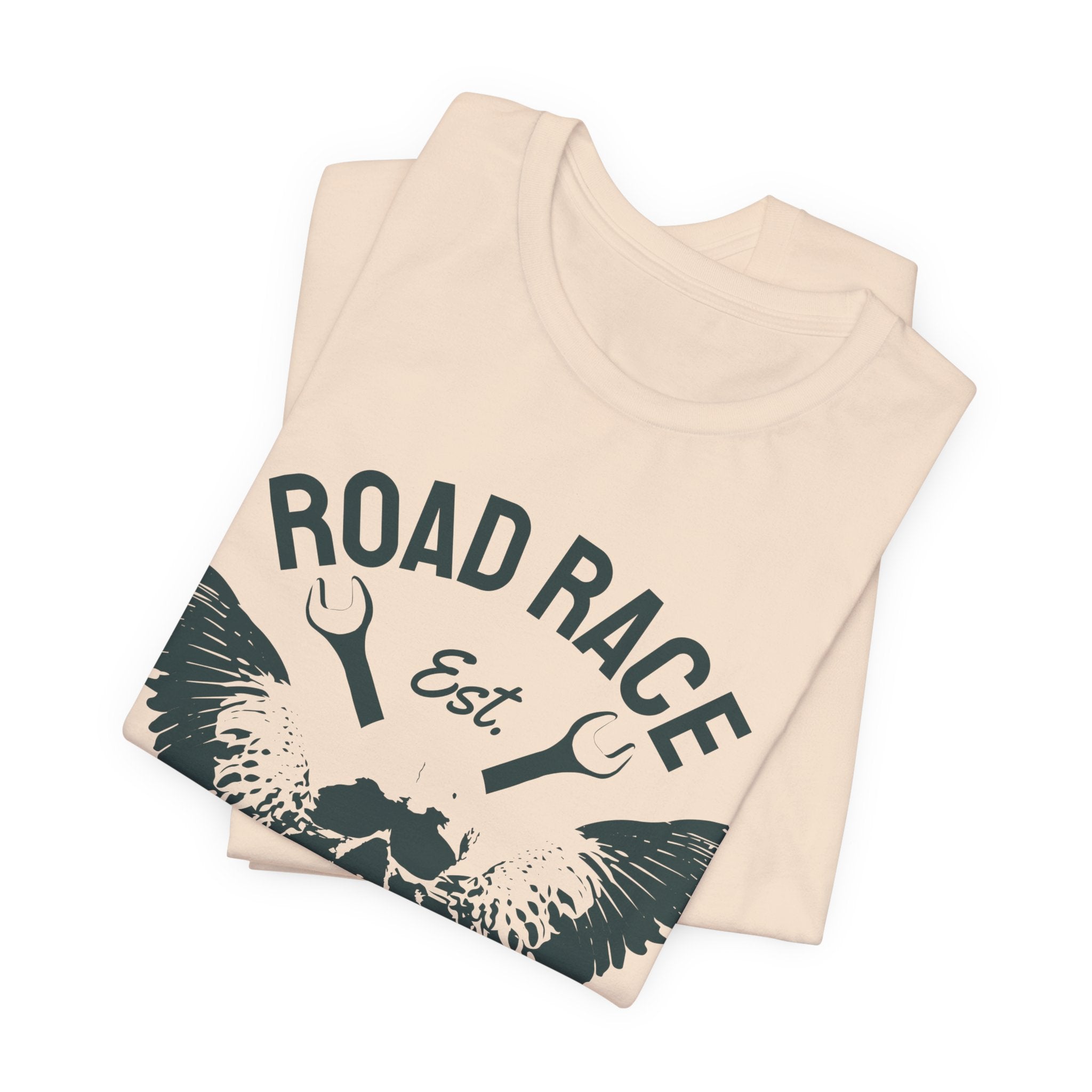 Road Race Garage & Repair Tee — Vintage Motorcycle Skull Mechanics Shirt
