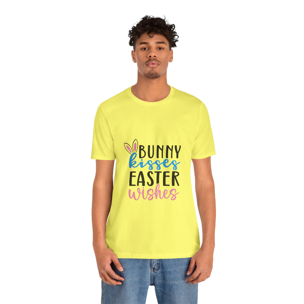 Easter Tee — "Bunny Kisses, Easter Wishes" Graphic Shirt