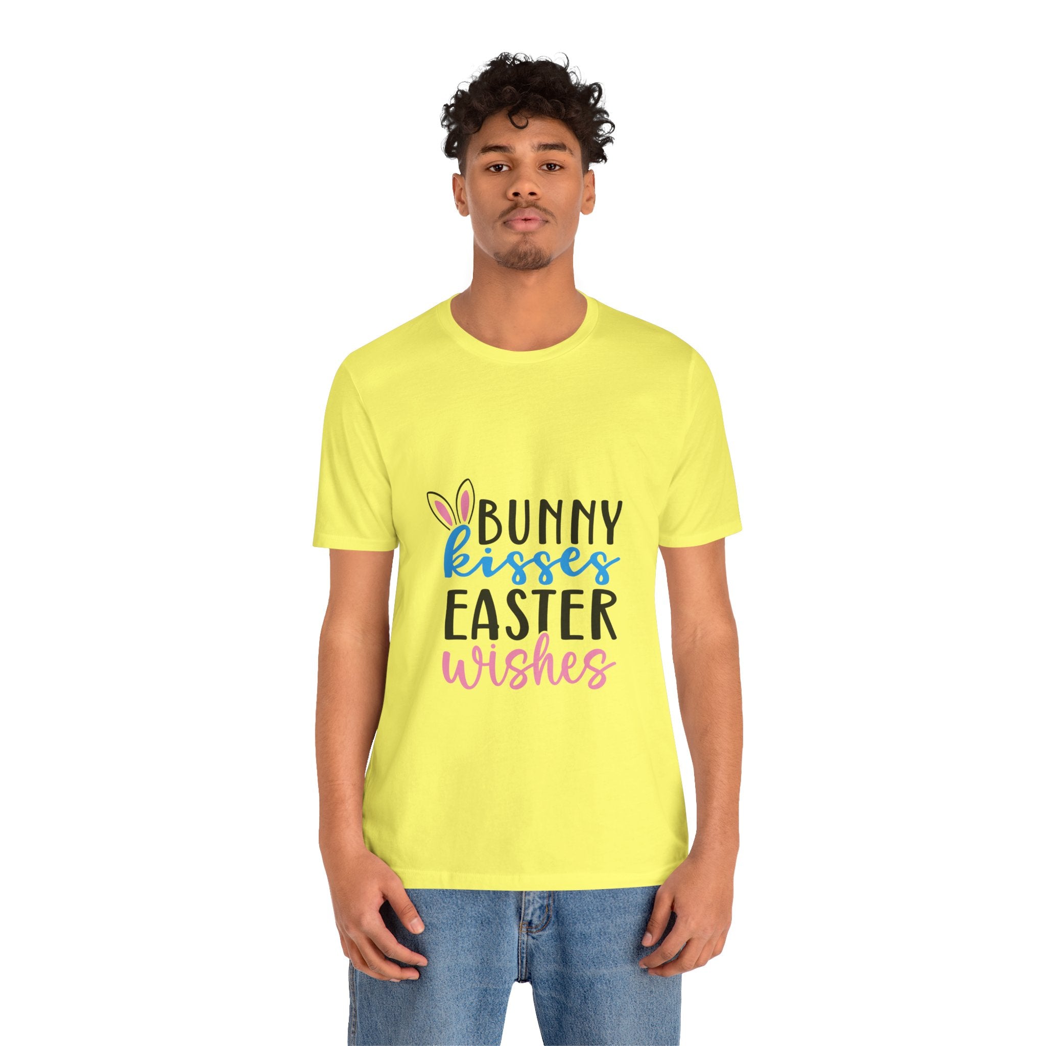 Easter Tee — "Bunny Kisses, Easter Wishes" Graphic Shirt