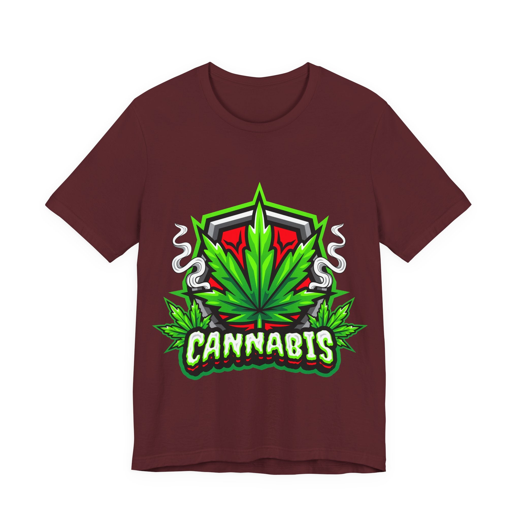 Cannabis Art Tee — Neon Weed Chest Graphic T-Shirt