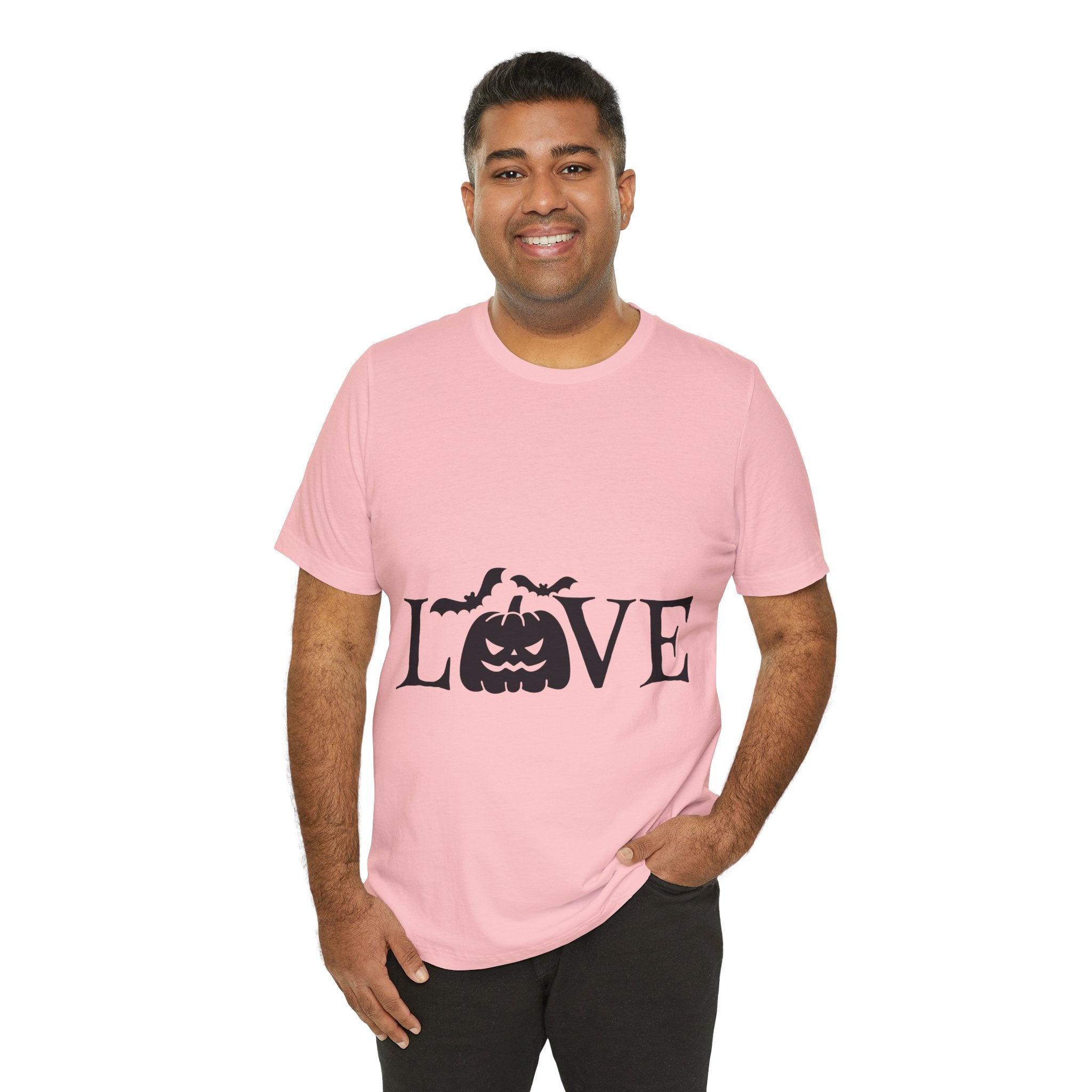 Halloween Love T-Shirt - Jack-o'-Lantern & Bats Graphic Tee