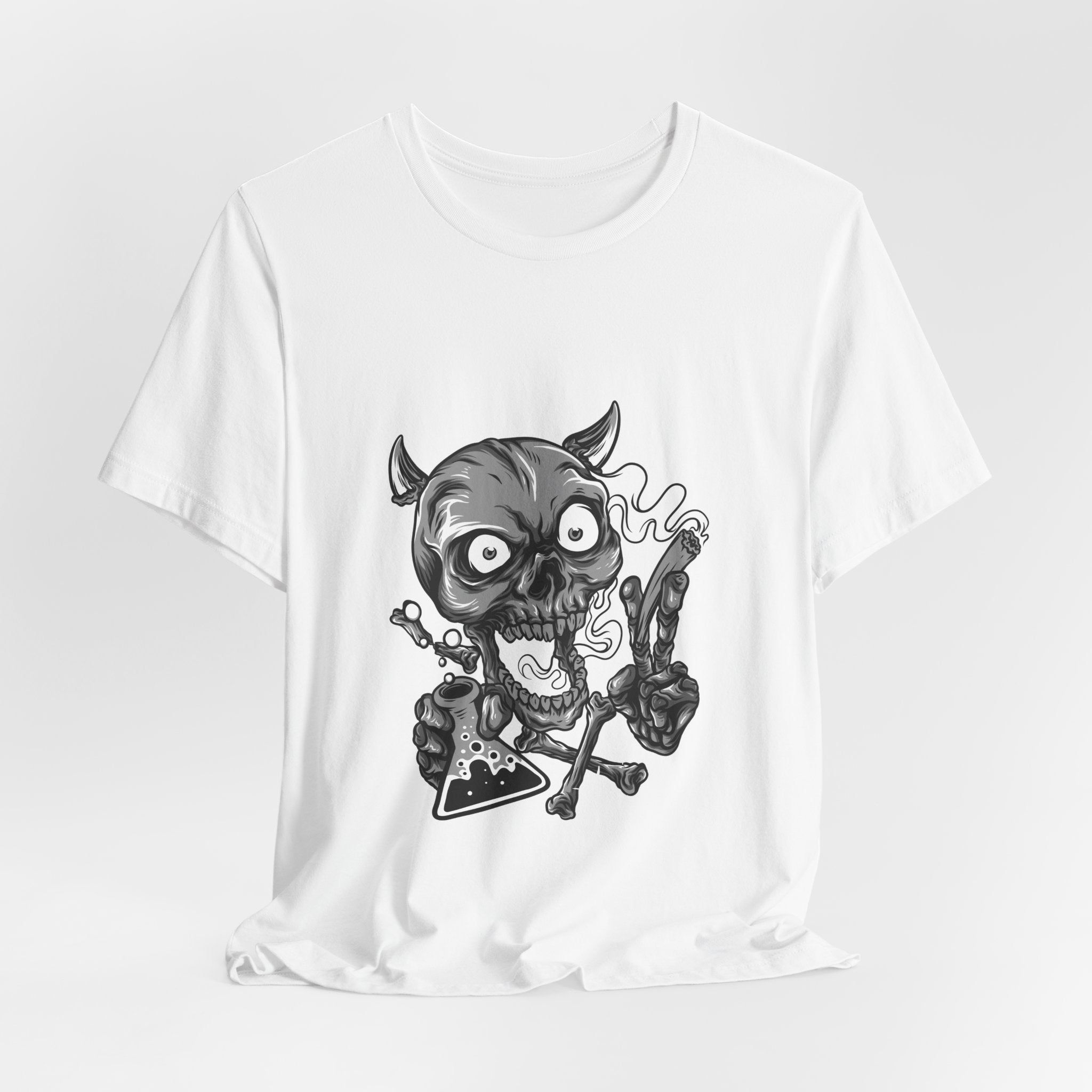 Devil Skull Pizza Tee — Grunge Horror Graphic T‑Shirt