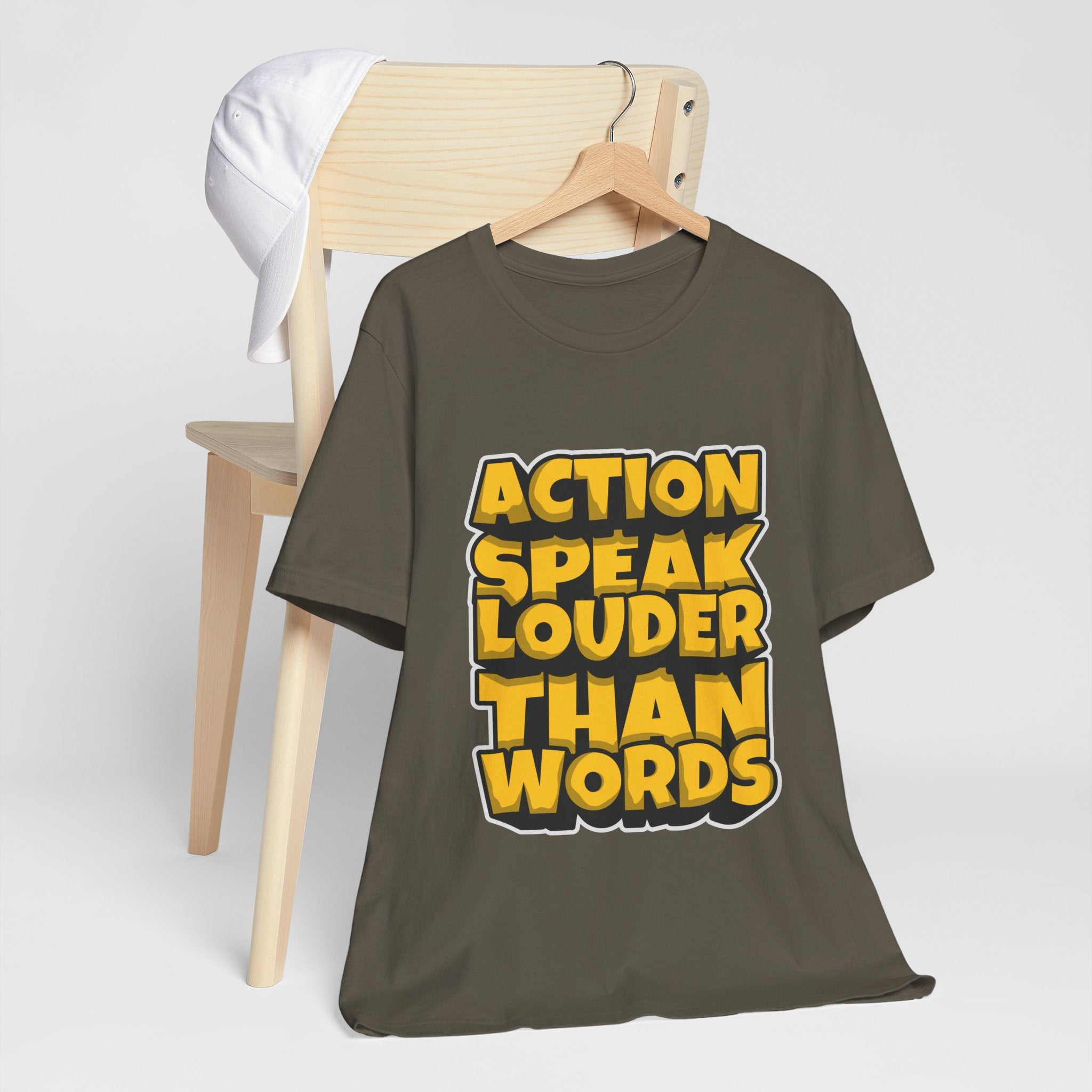 Action Speaks Louder Than Words Tee — Bold Graphic Motivational Shirt