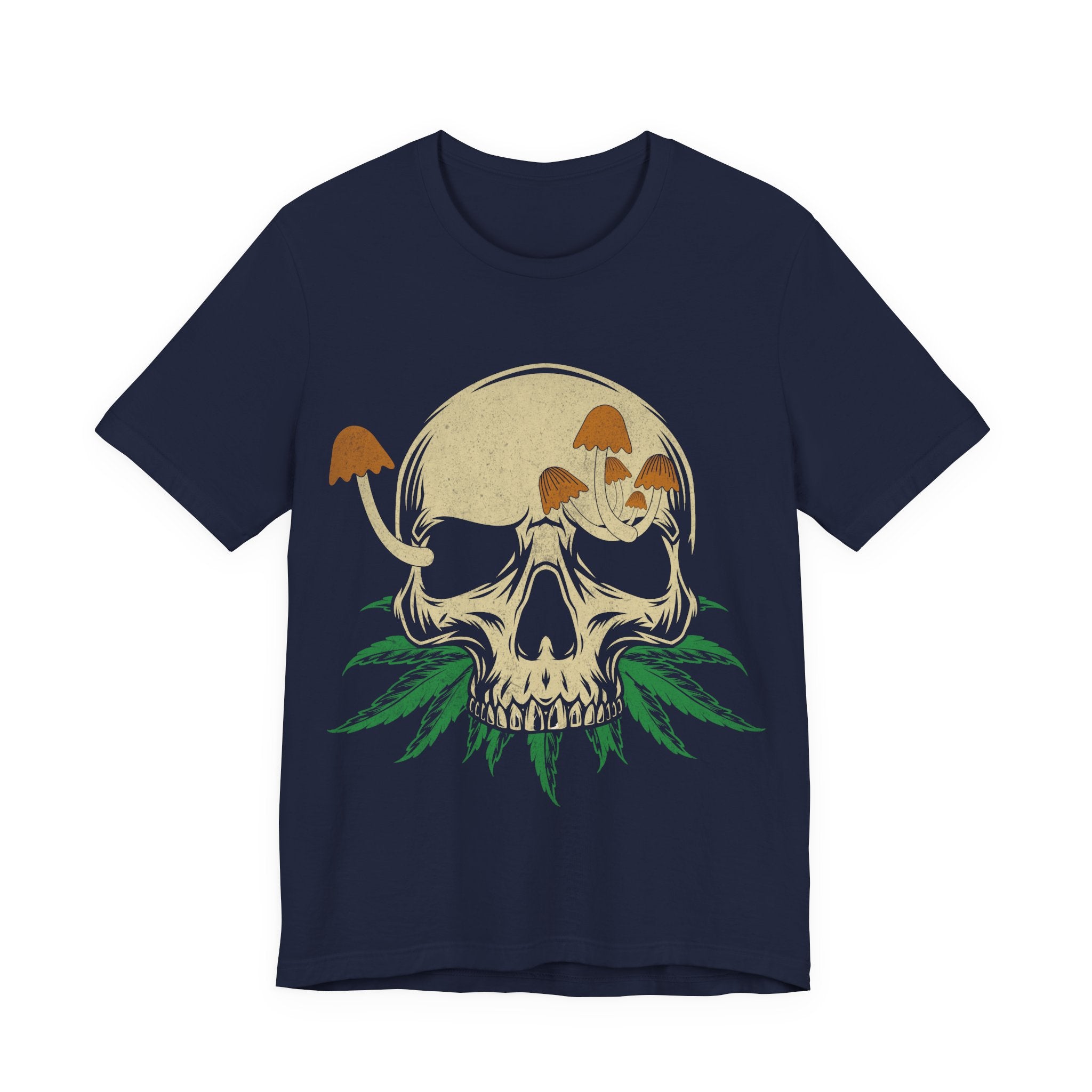 Vintage Mushroom Skull Tee — Nature Skull Graphic T-Shirt
