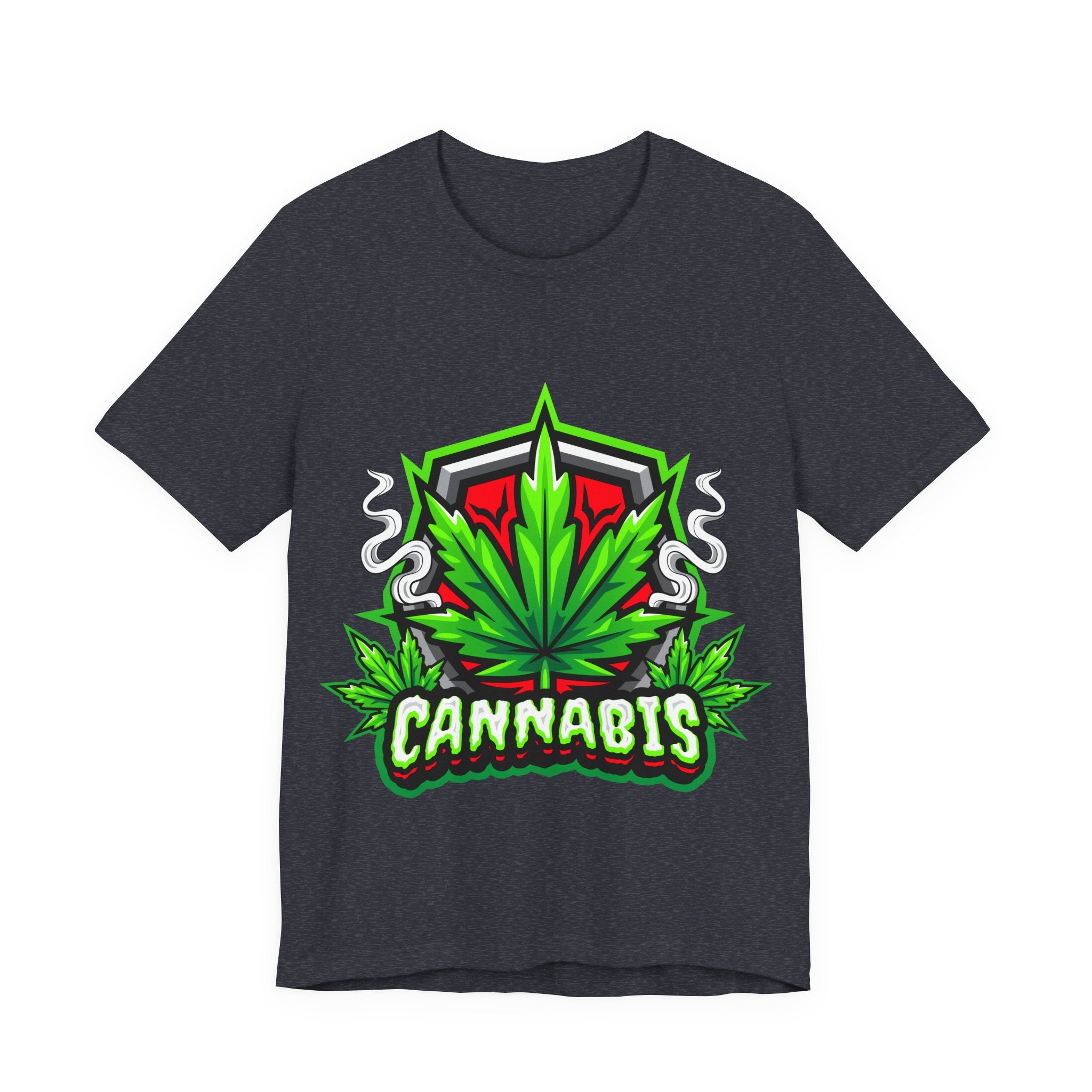 Cannabis Art Tee — Neon Weed Chest Graphic T-Shirt